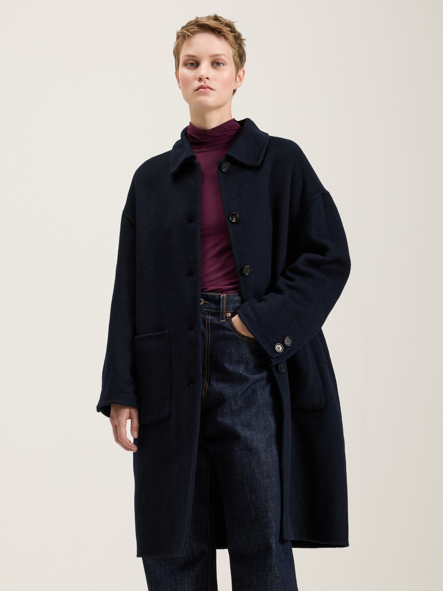 Joanne classic coat (242 / W / NAVY)