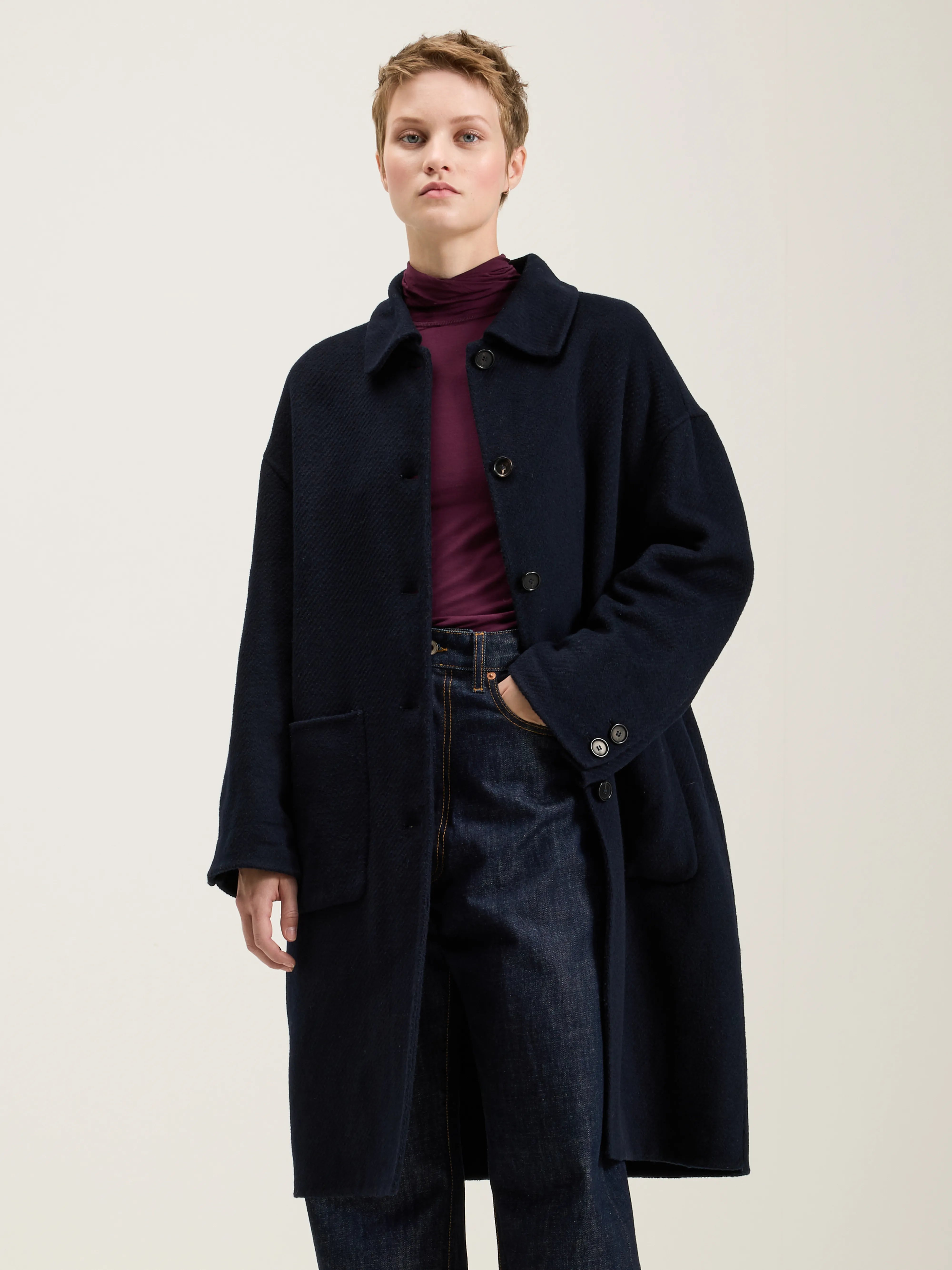 Joanne Classic Coat - Navy For Women | Bellerose