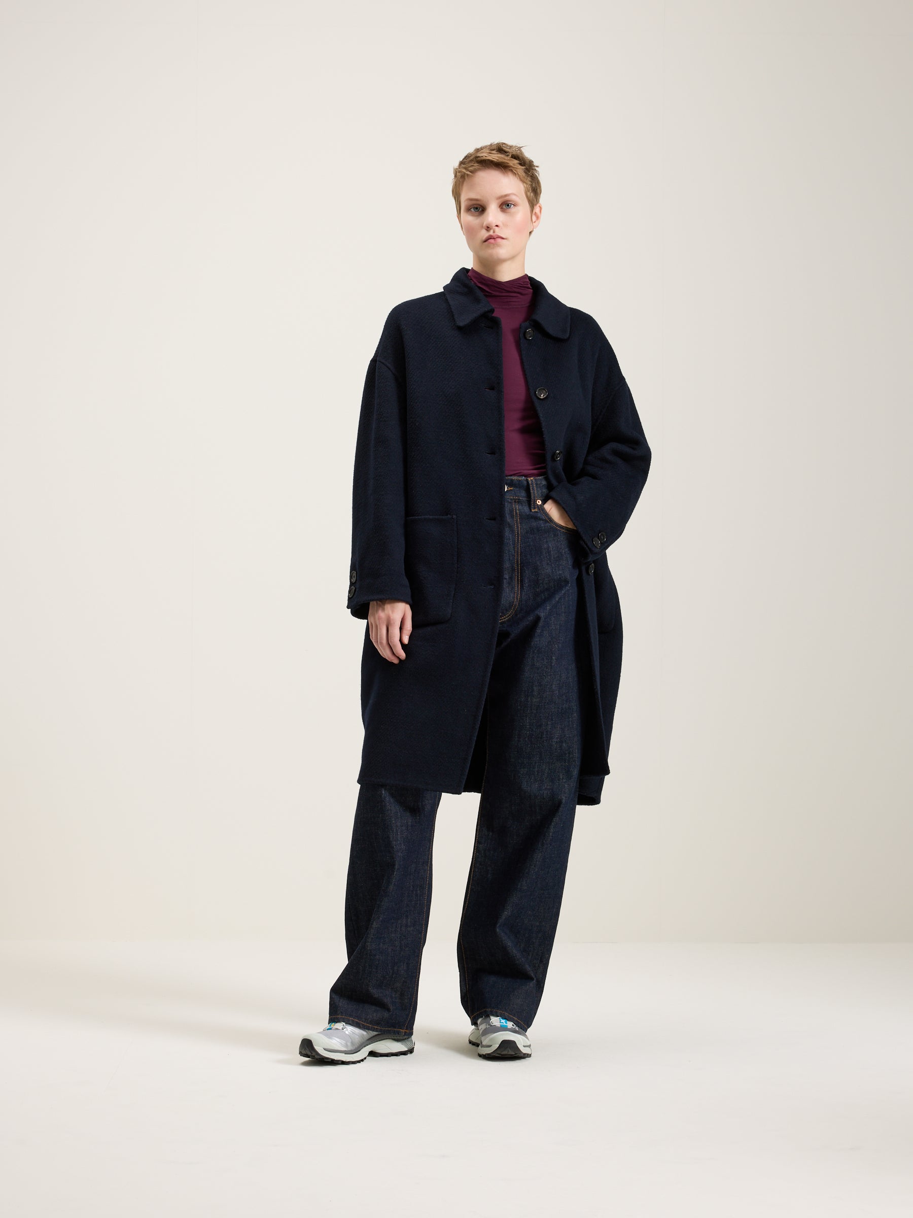 Joanne Classic Coat - Navy For Women | Bellerose