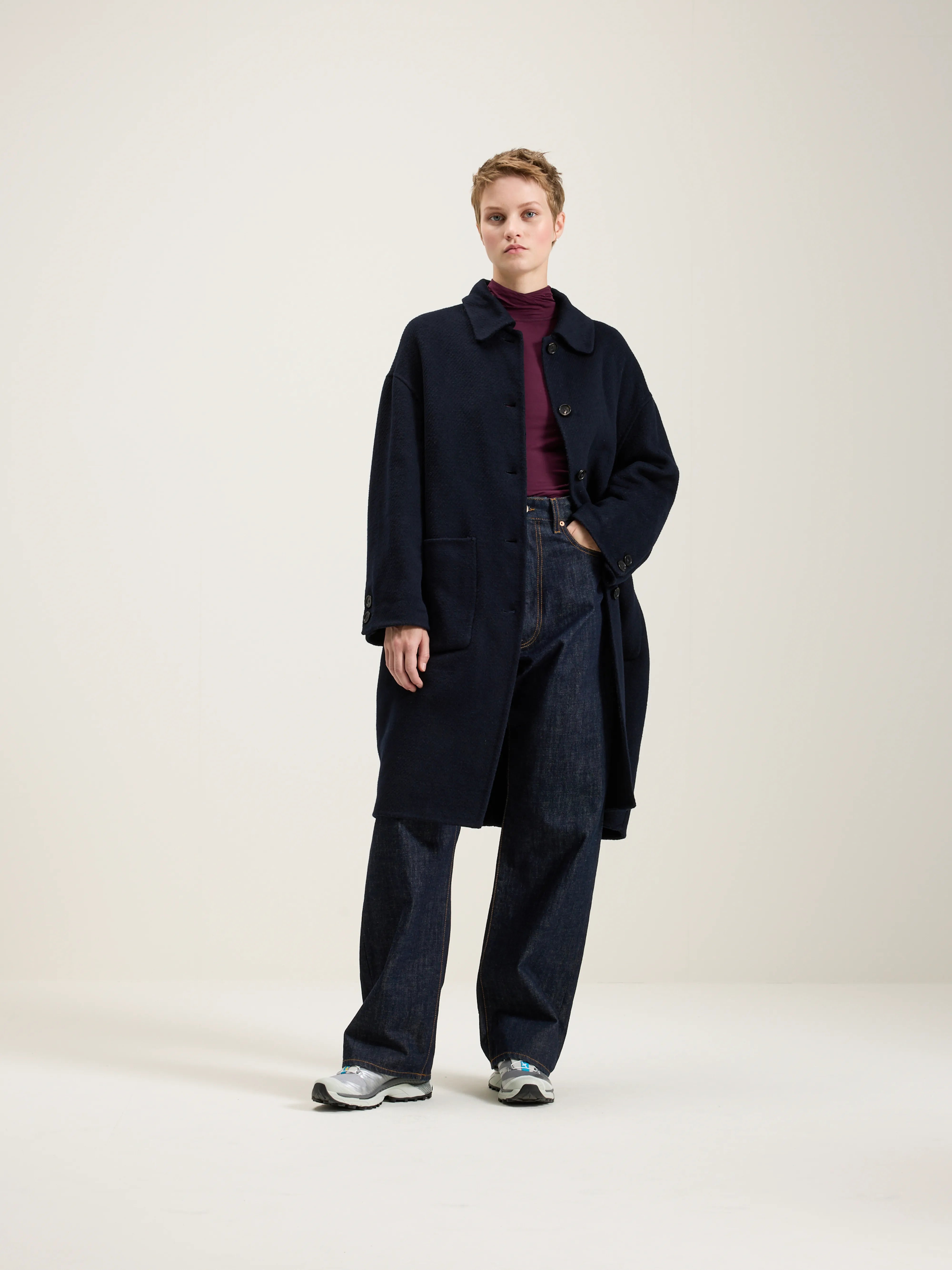 Joanne Classic Coat - Navy For Women | Bellerose