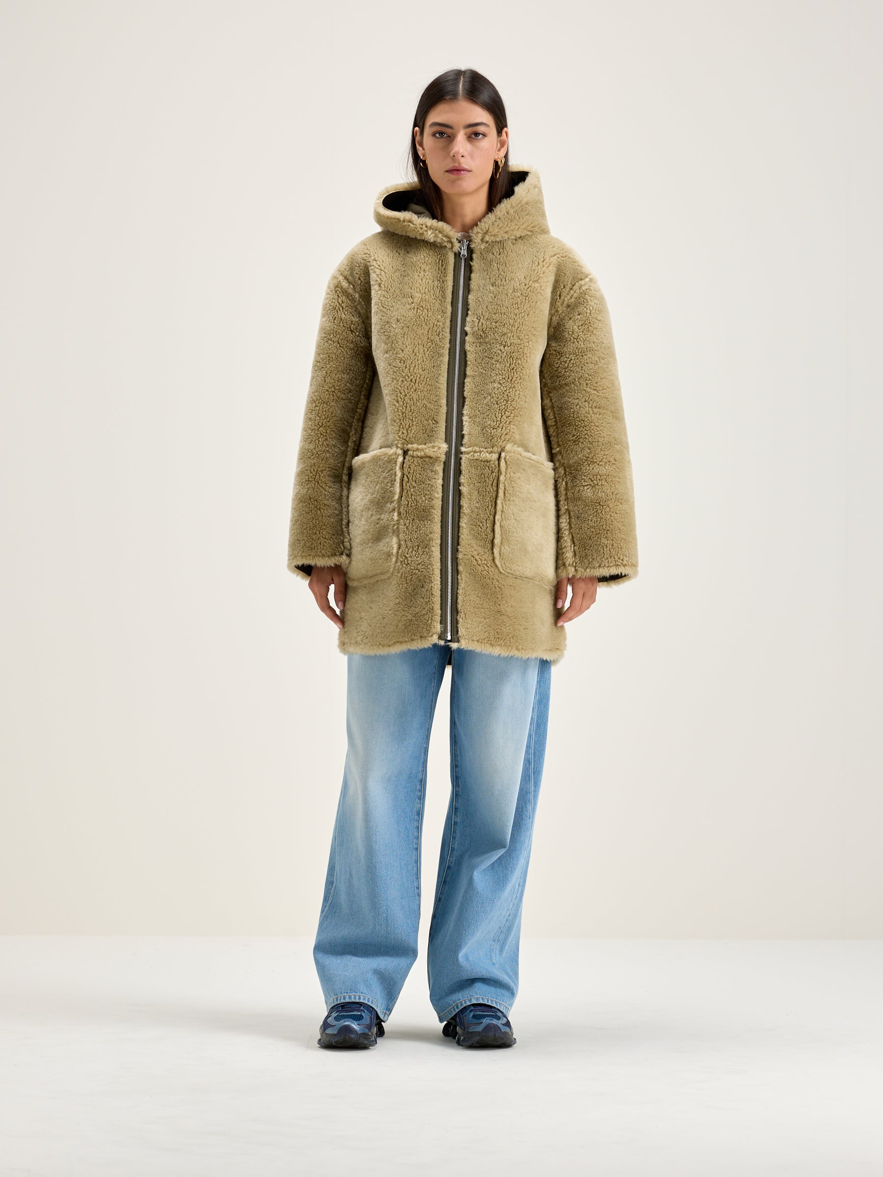 Elodie Hooded Coat - Moss For Women | Bellerose