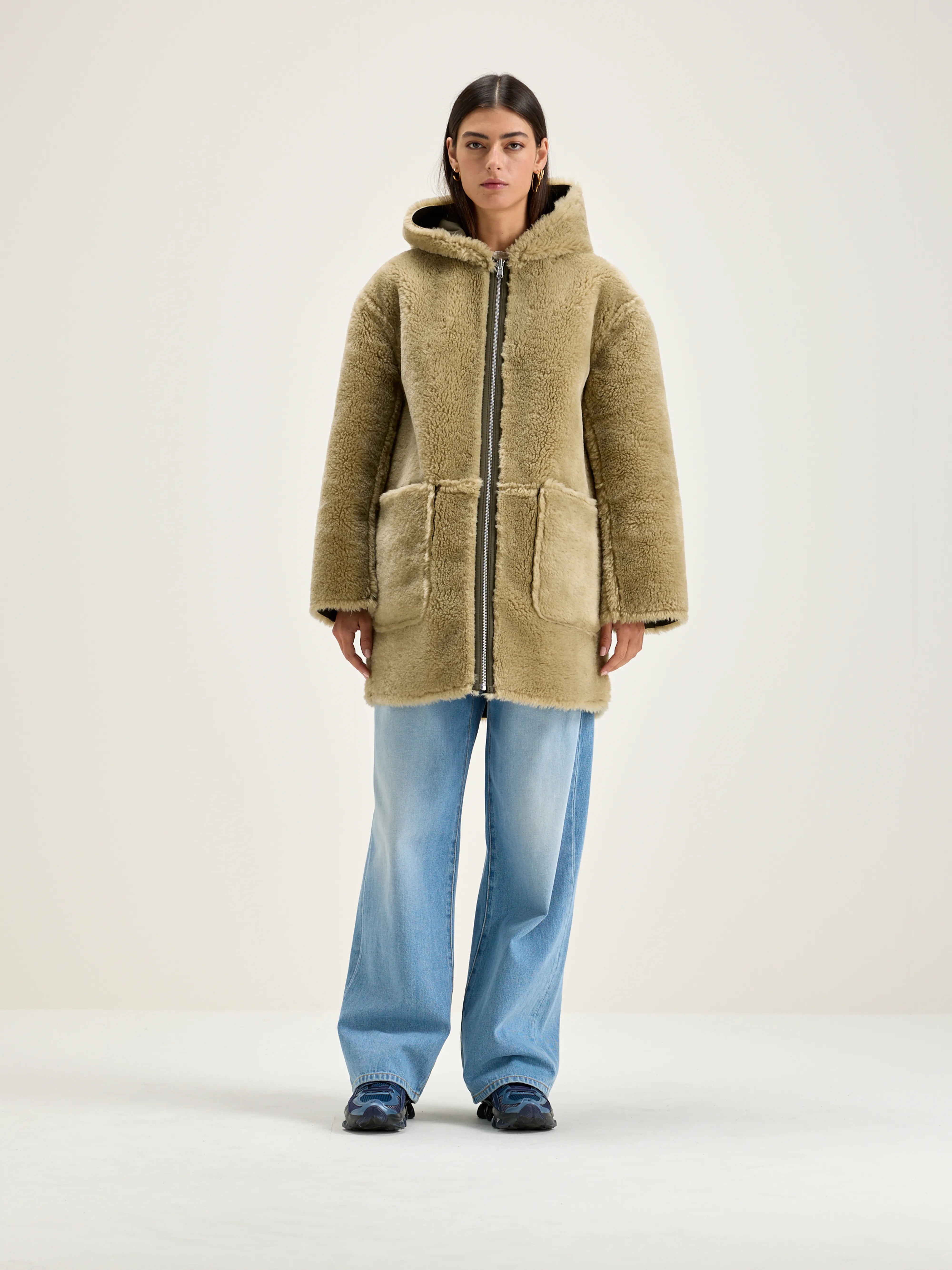 Manteau À Capuche Elodie - Moss Pour Femme | Bellerose