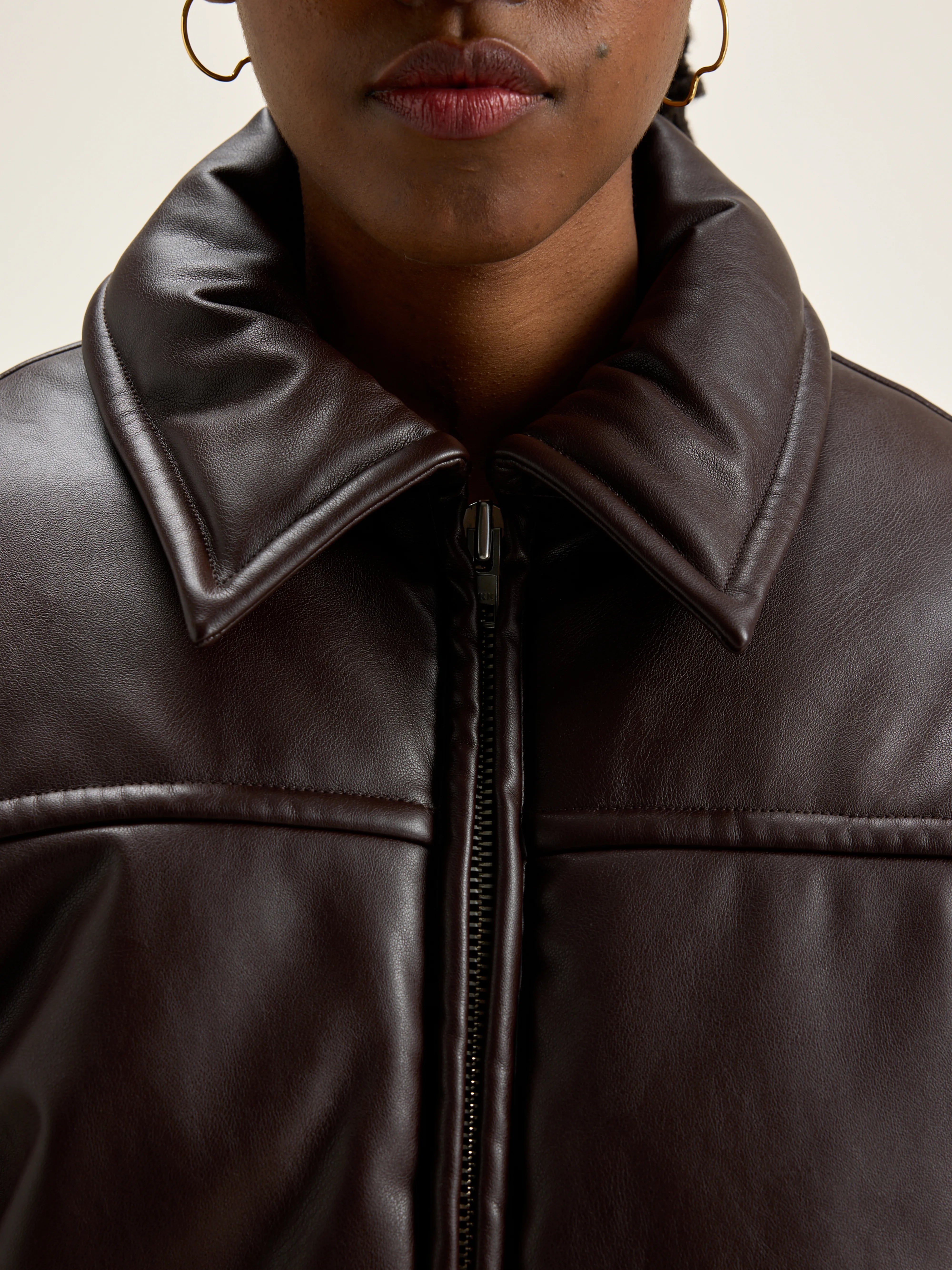 Jacky faux leather bomber (242 / W / EBENE)