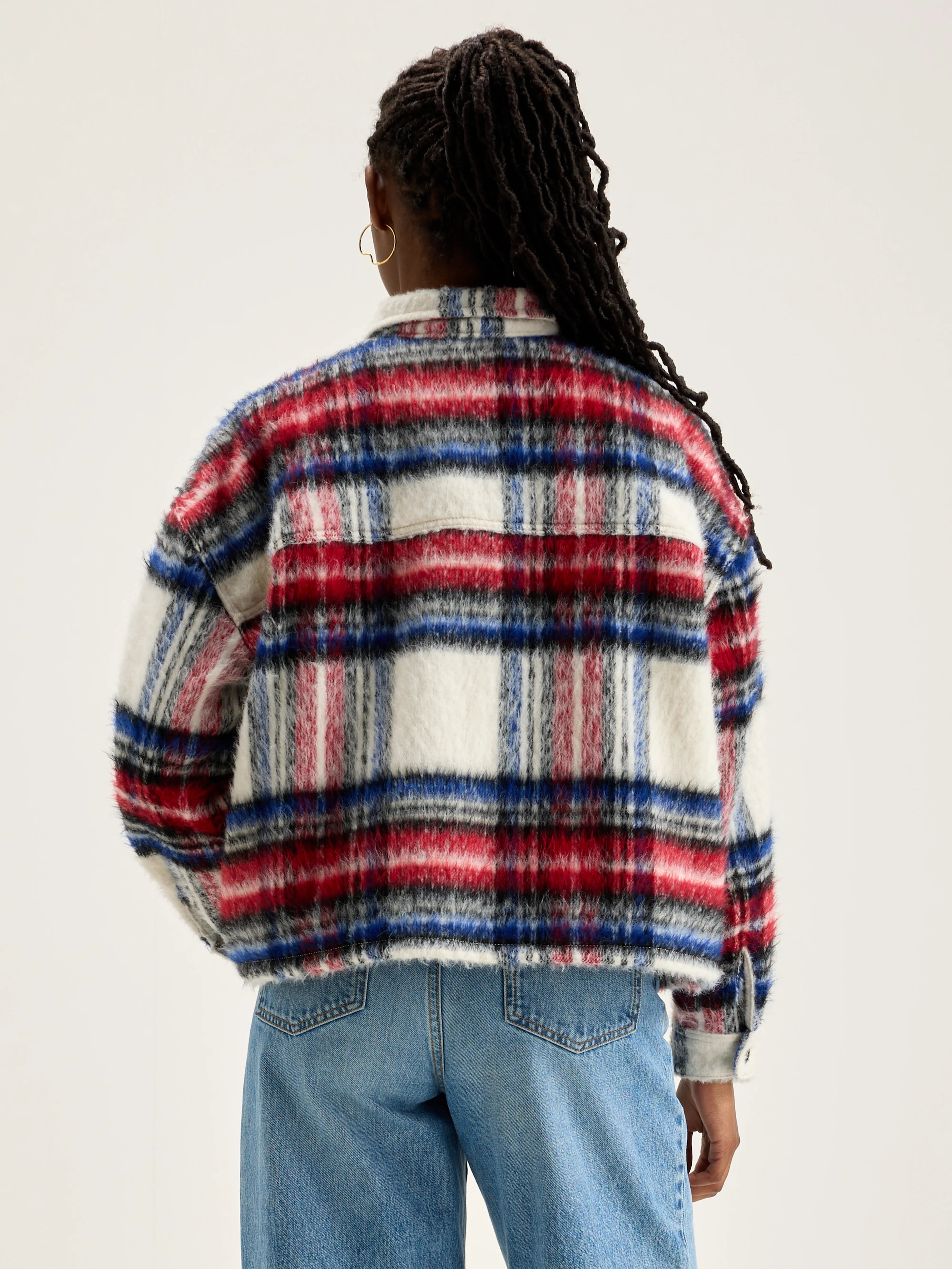 Parrish Checked Overshirt - Antique white / Grenadine For Women | Bellerose