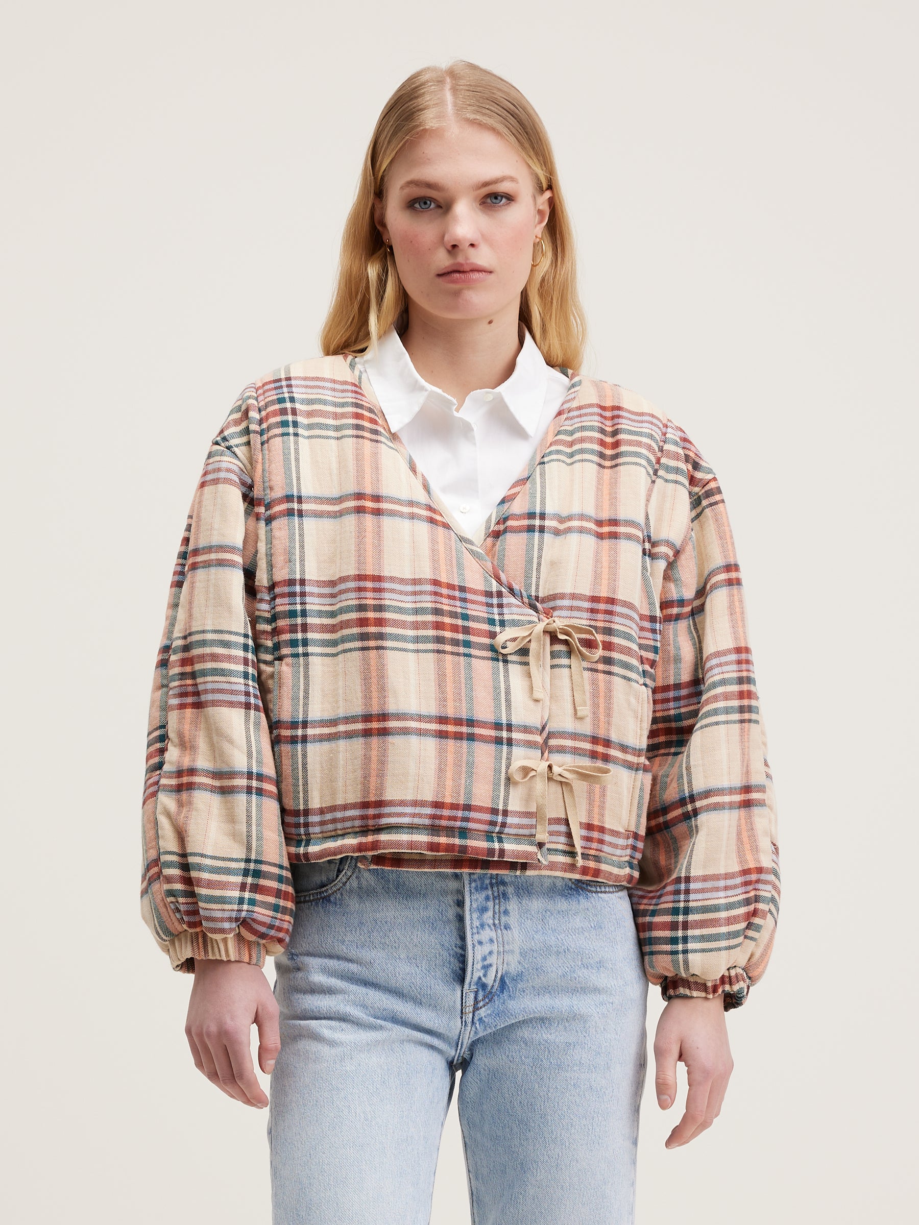 Denver Kimono-style Overshirt - Ecume / Fire For Women | Bellerose