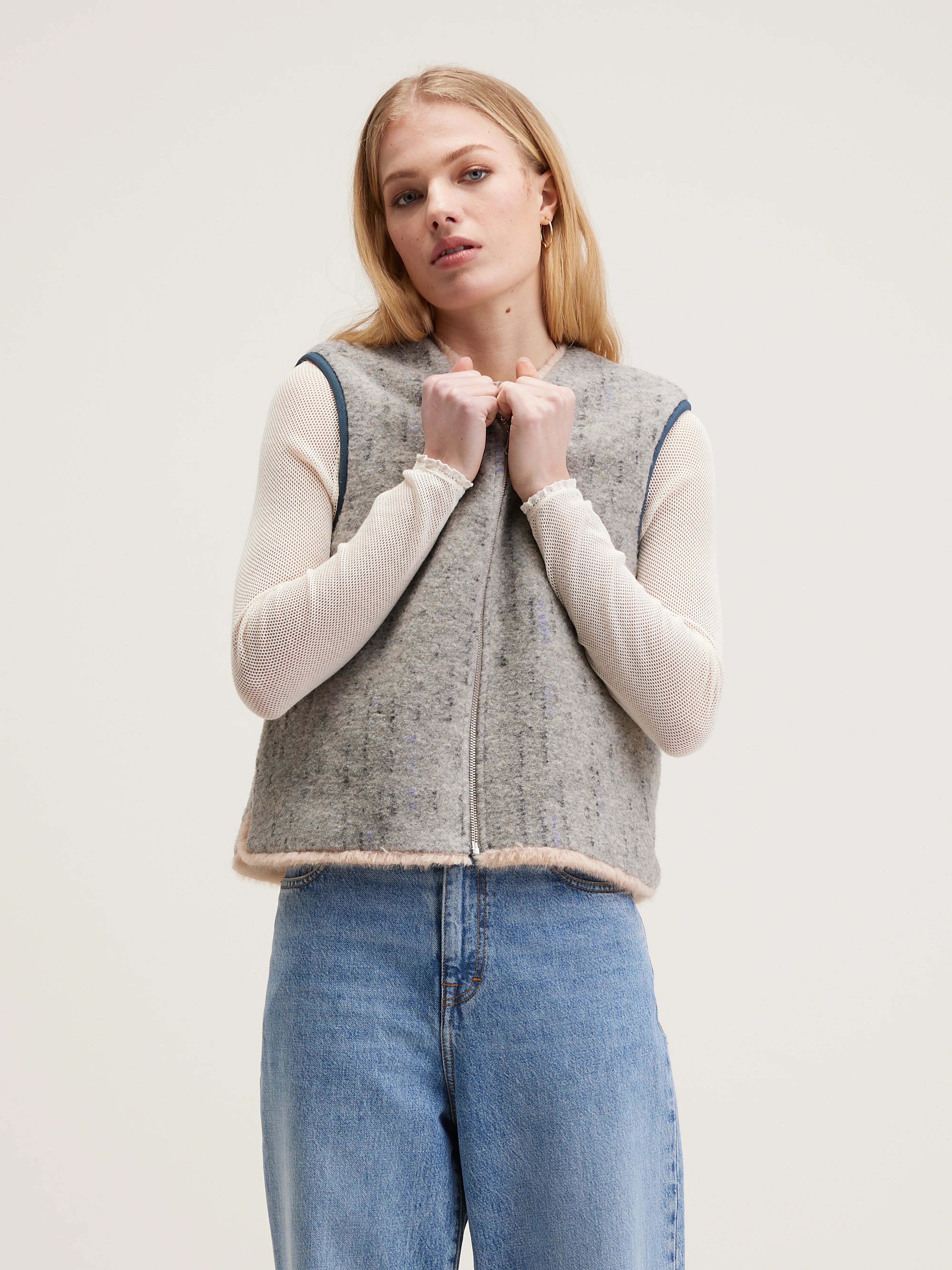 Veste Sans Manches Hess - Heather grey Pour Femme | Bellerose