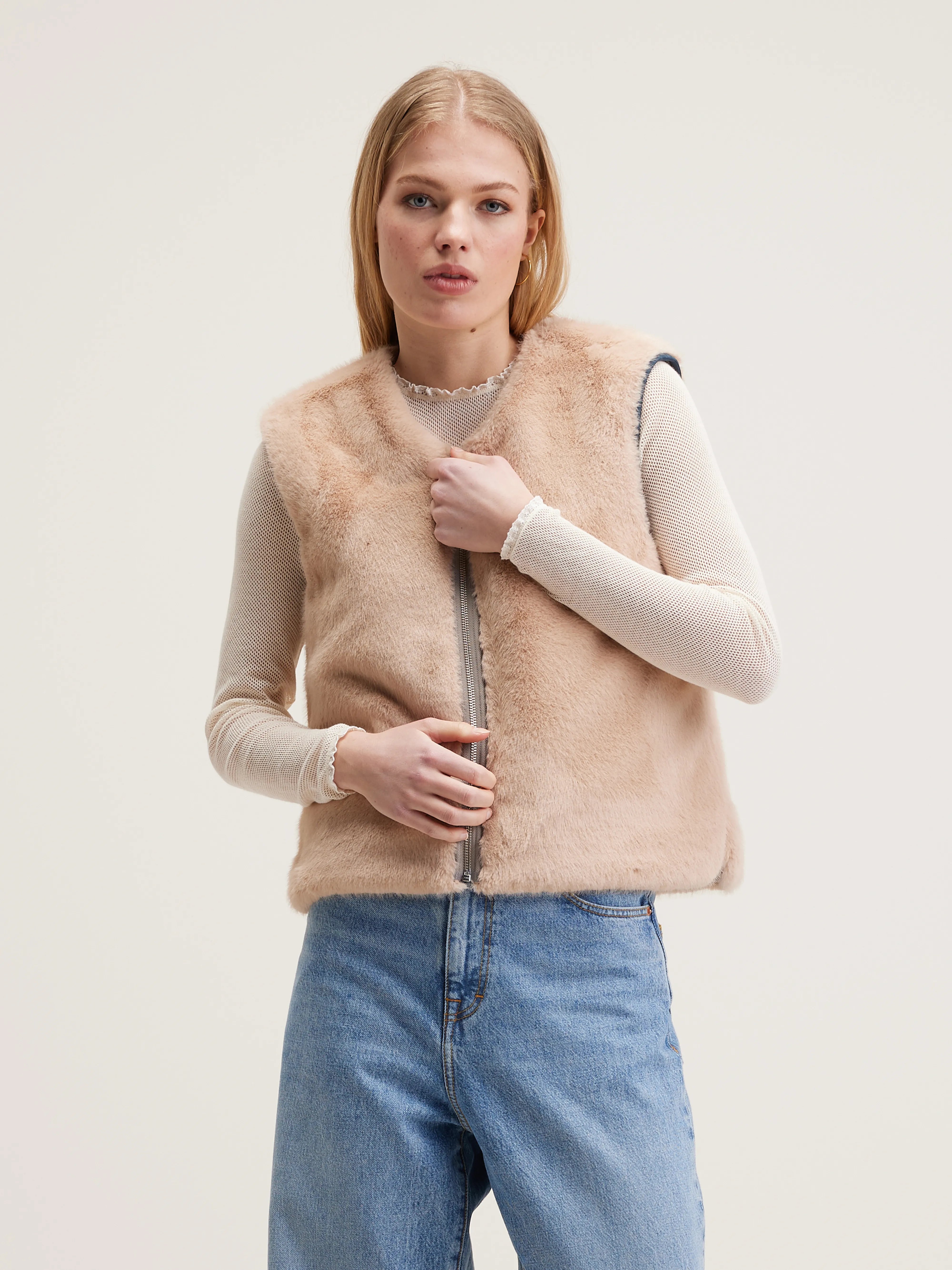 Hess Sleeveless Jacket - Heather grey For Women | Bellerose