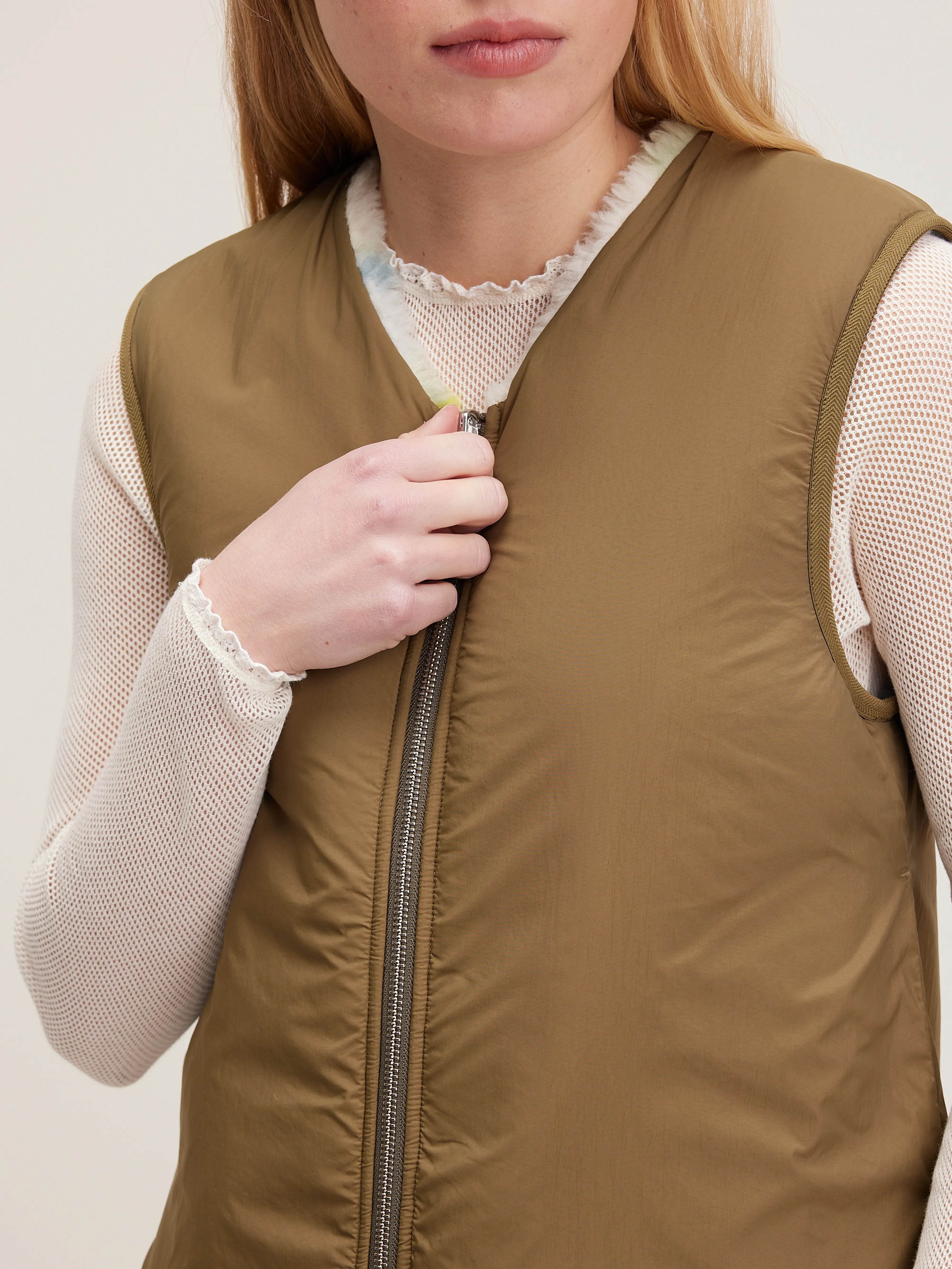 Hess Sleeveless Jacket - Military For Women | Bellerose