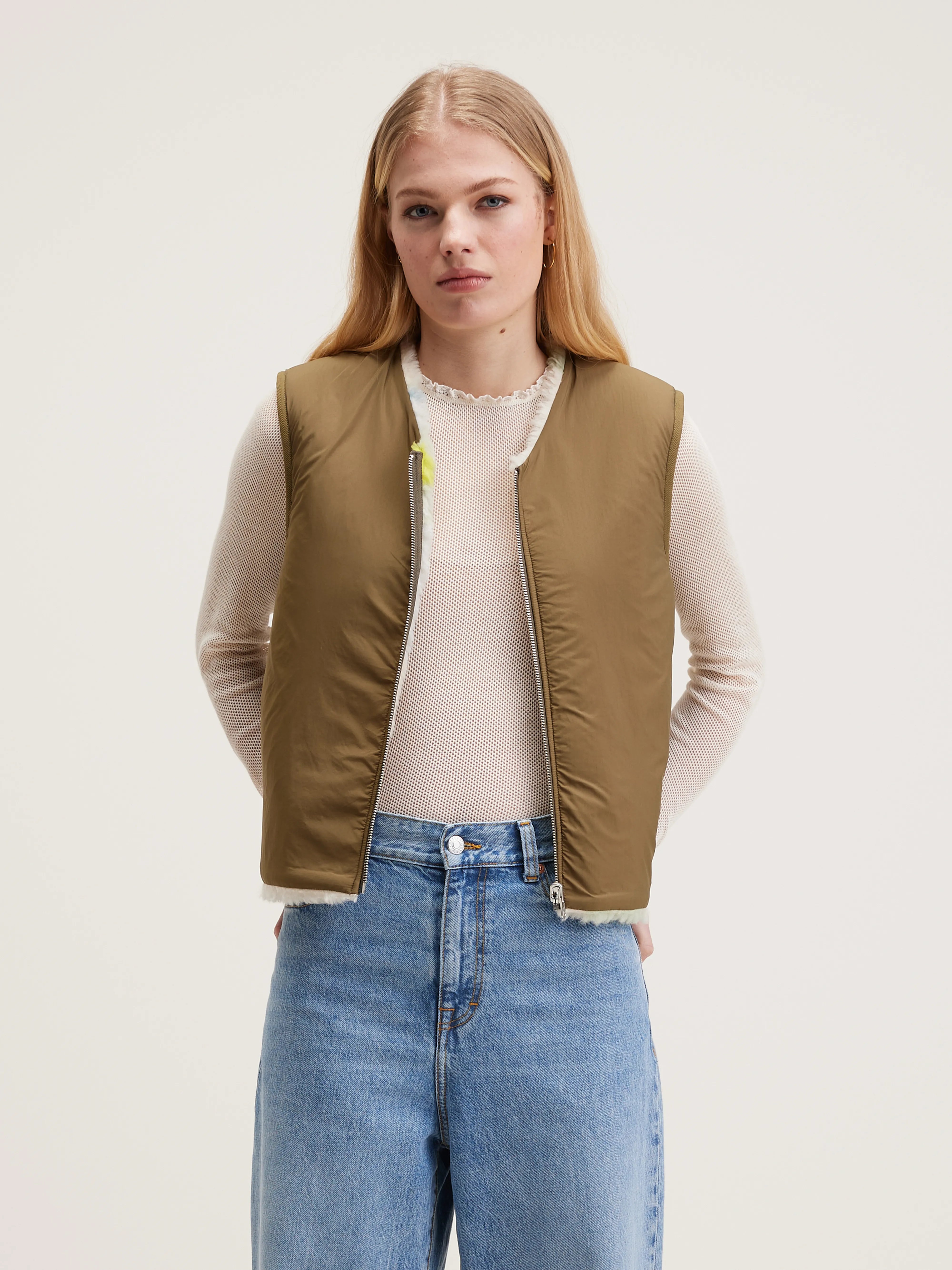 Hess Sleeveless Jacket - Military For Women | Bellerose