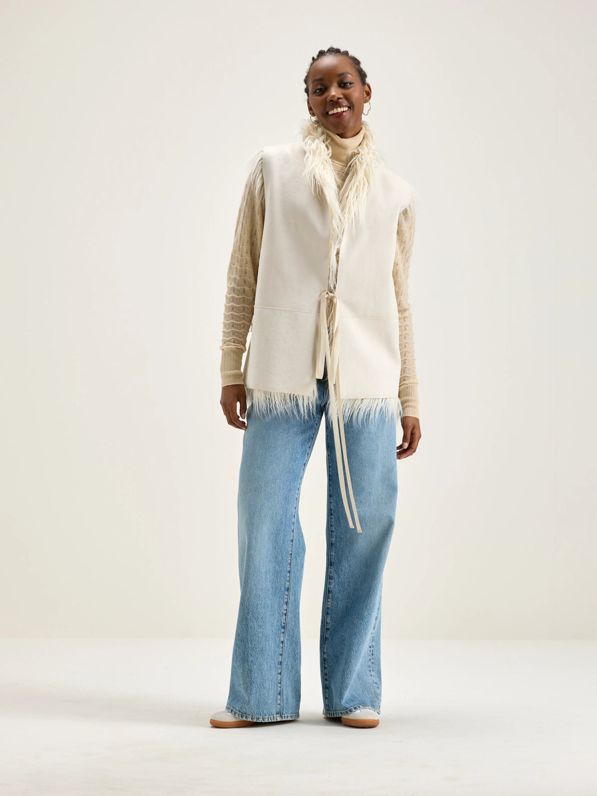 Jaden Sleeveless Vest - Cream Für Damen | Bellerose