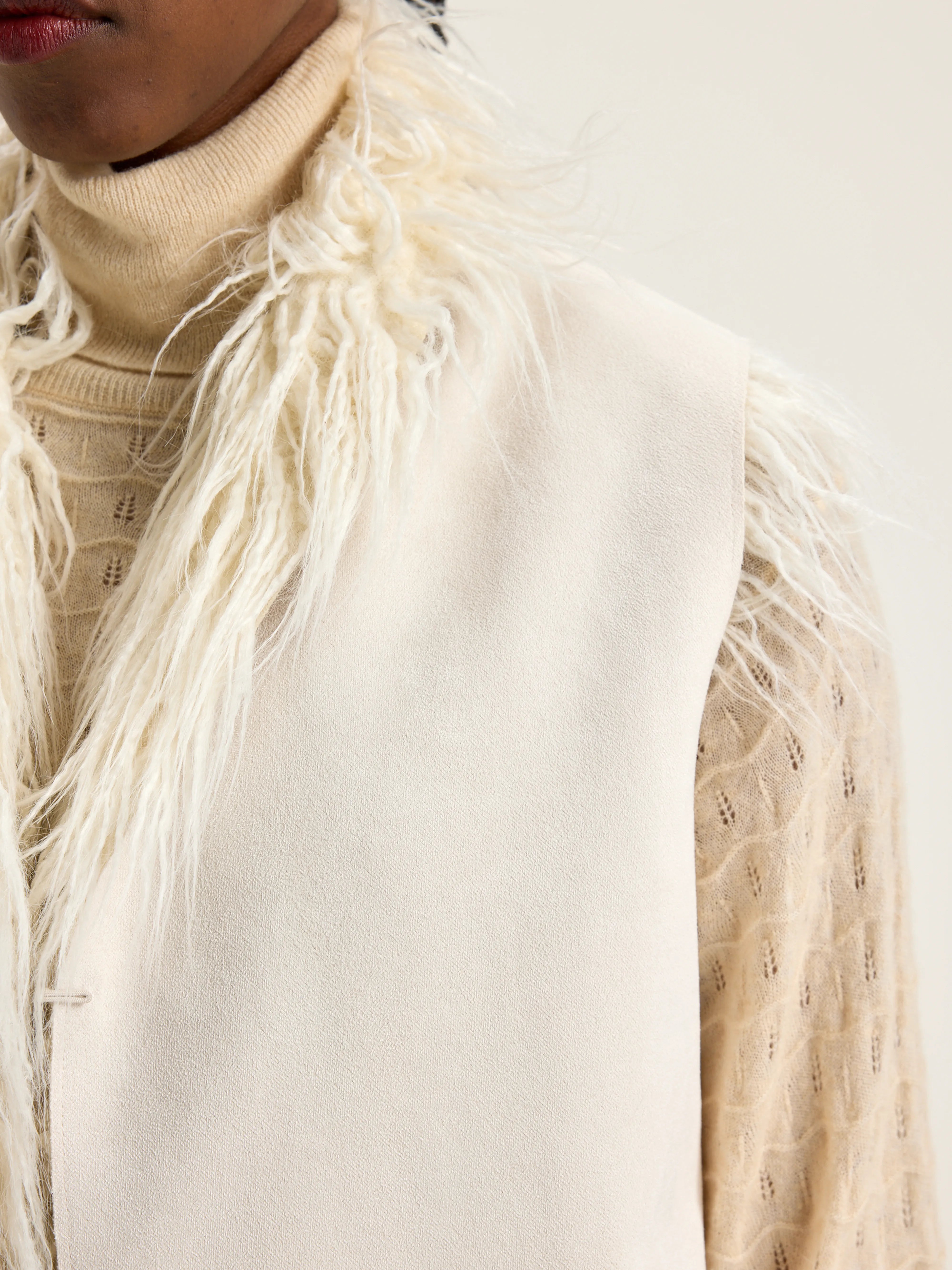 Jaden Mouwlos Vest - Cream Voor Dames | Bellerose