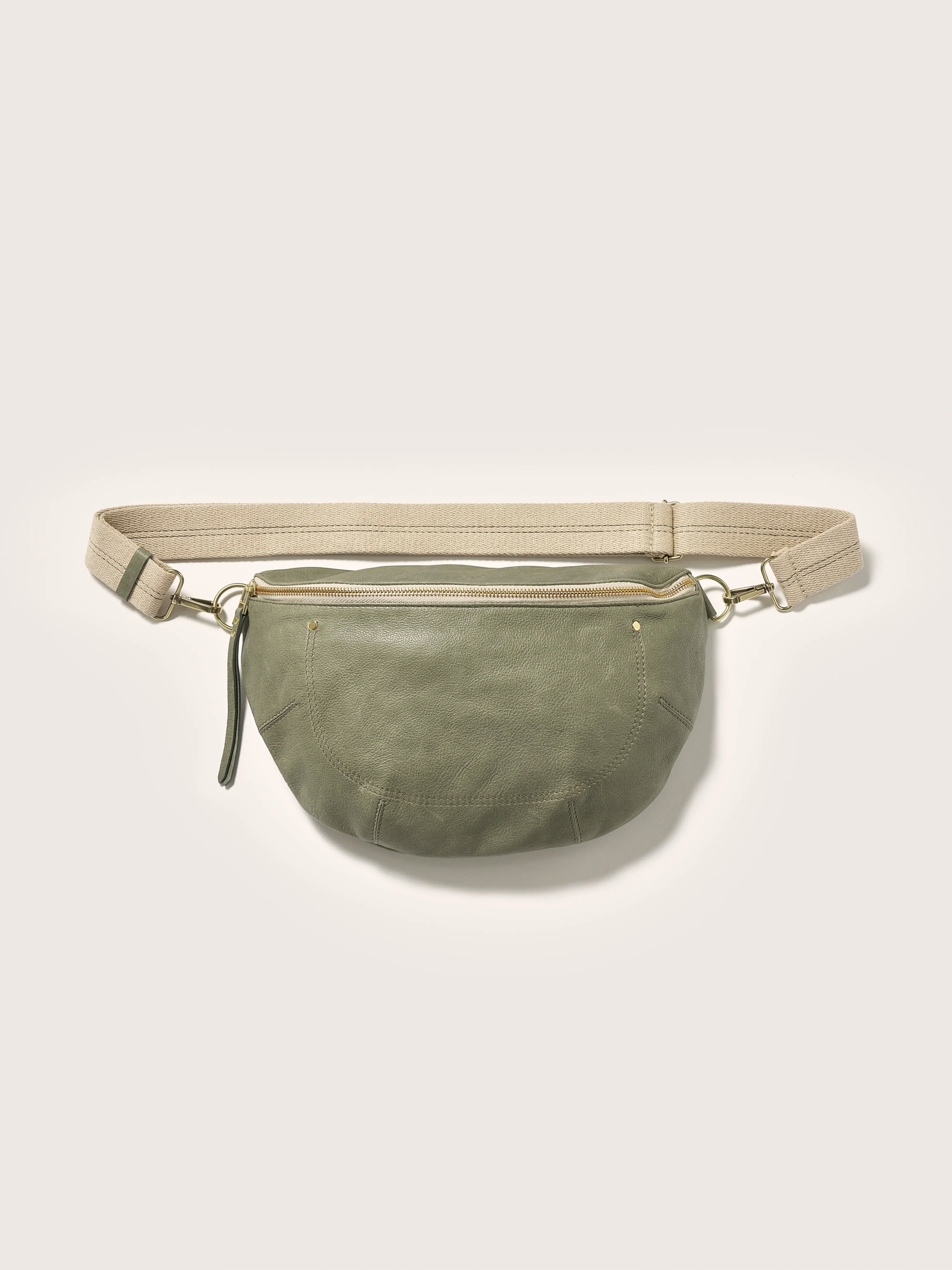 Green leather supple sling bag for women Bellerose