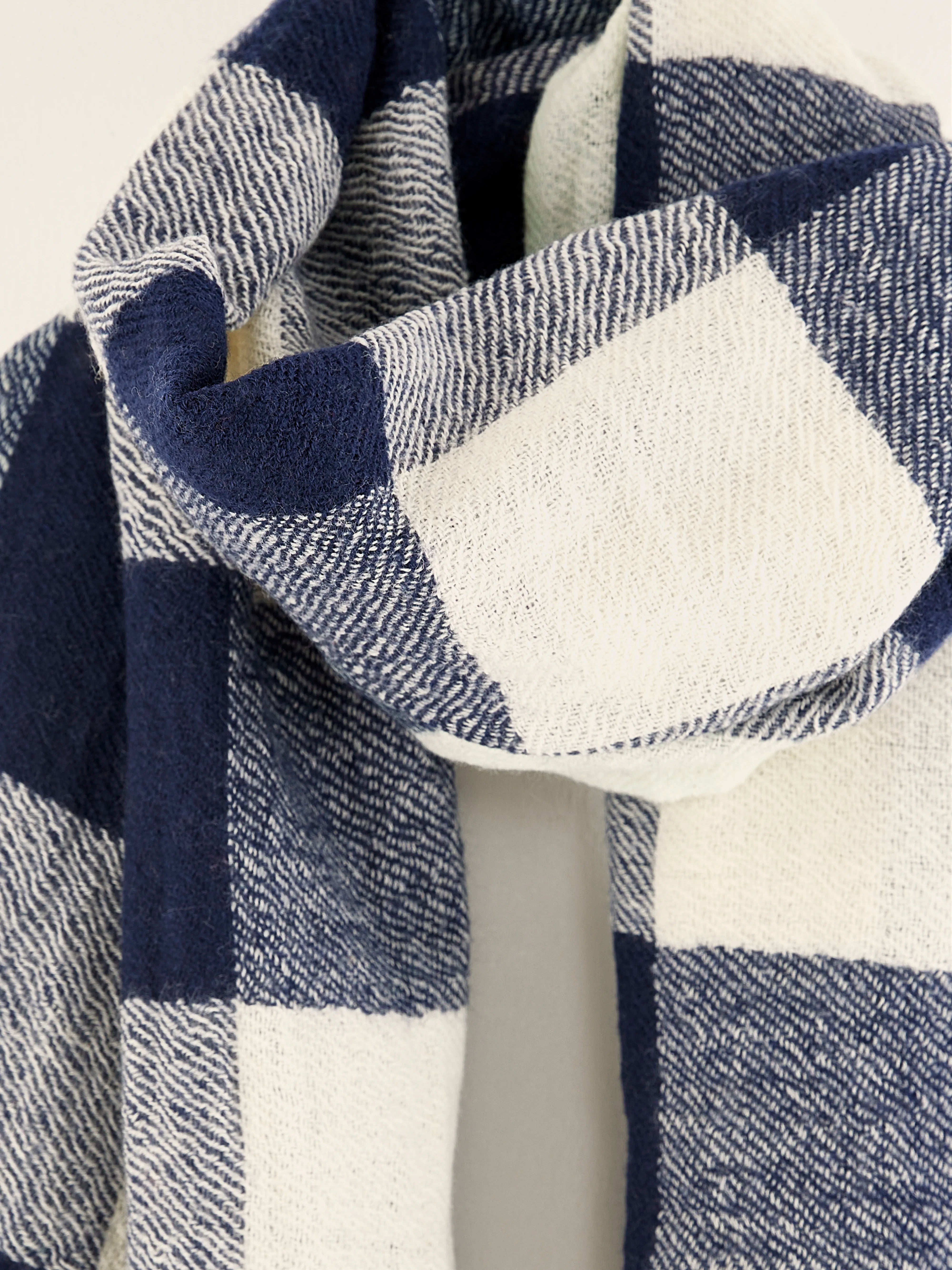 Sidor Checked Scarf - Cream / Naval For Women | Bellerose