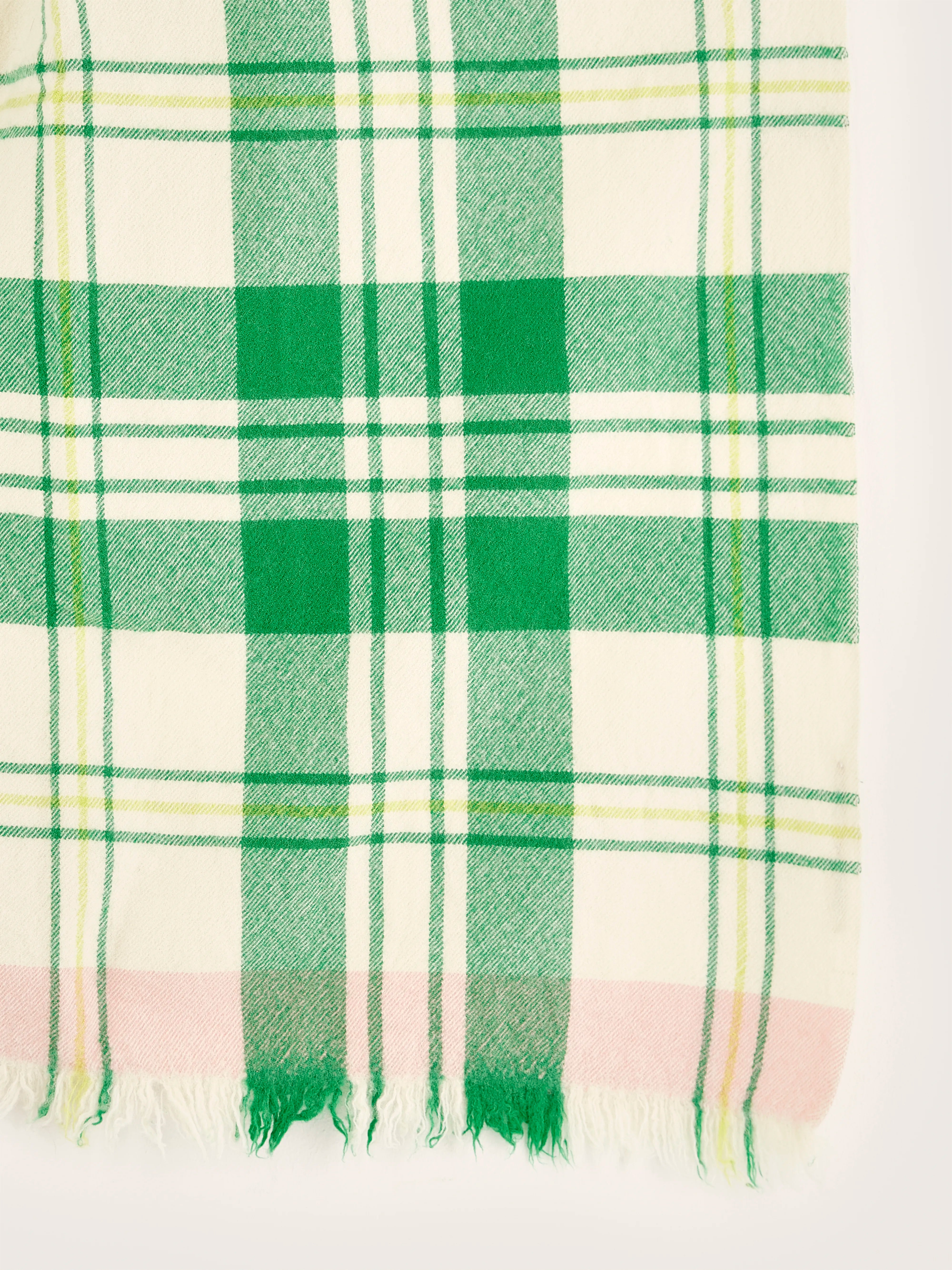 Side Checked Scarf - Chlorophile / Cream For Women | Bellerose