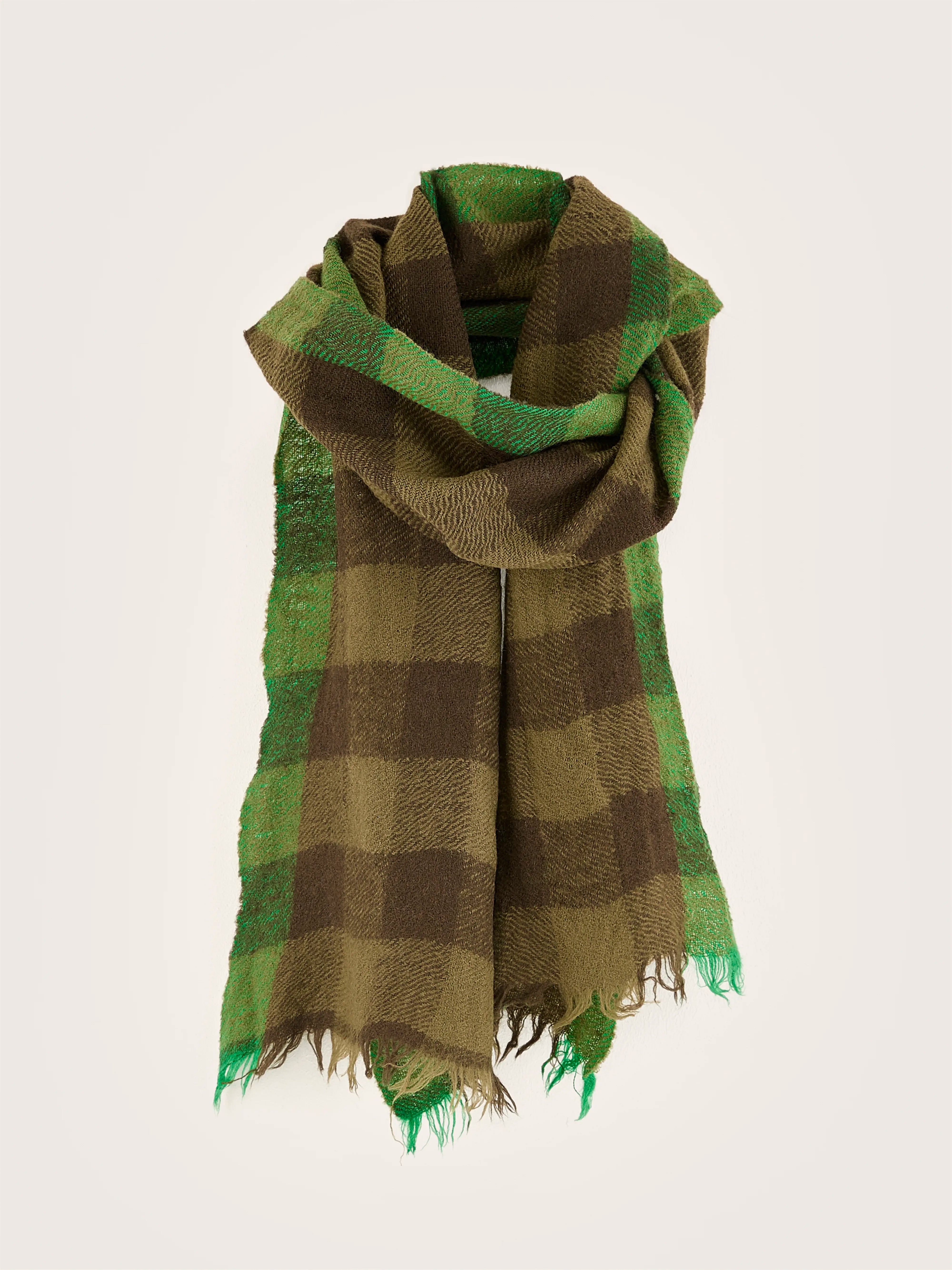 Sidiki Checked Scarf - Jeep / Moss For Women | Bellerose