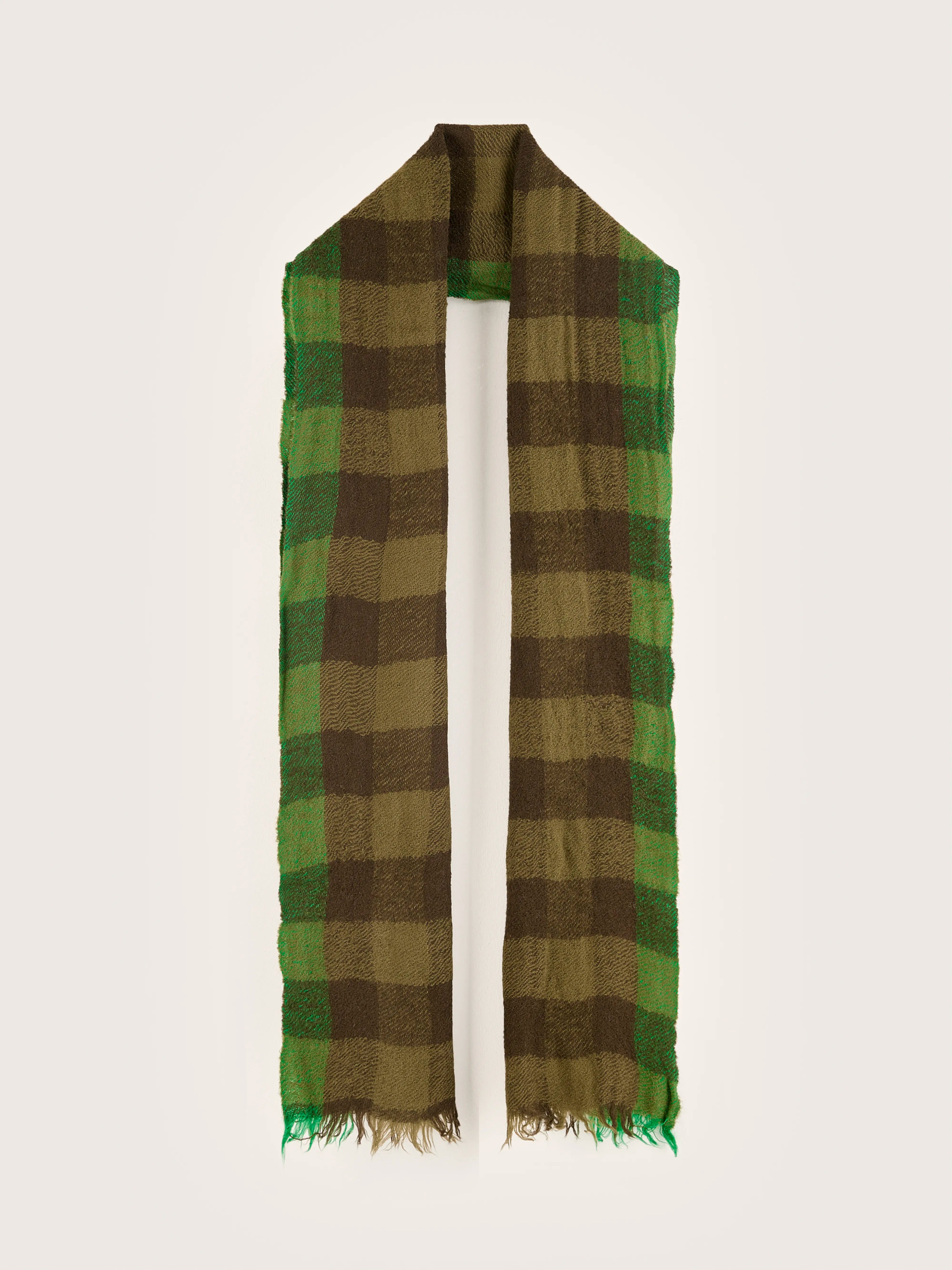 Sidiki Checked Scarf - Jeep / Moss For Women | Bellerose