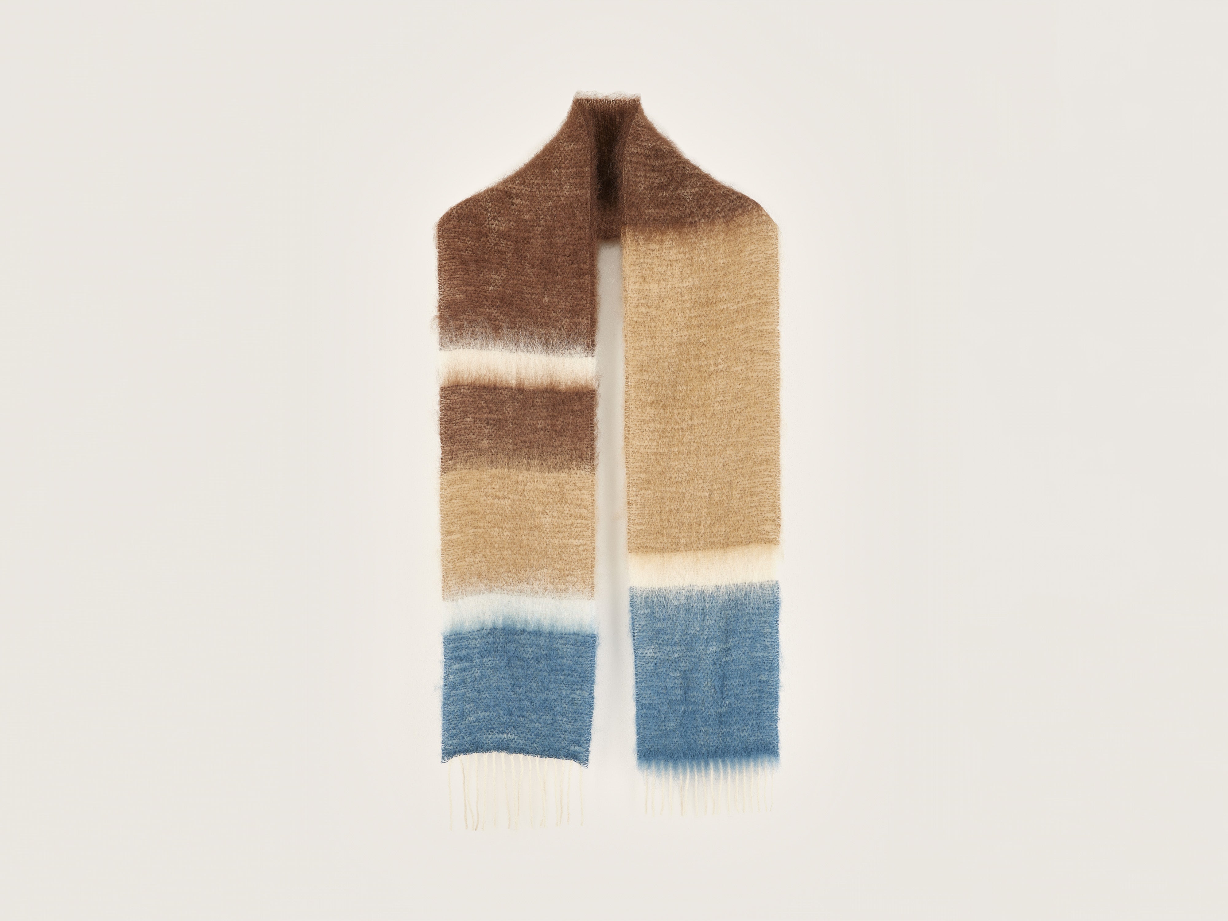 Mylia Geweven Sjaal - Ocean / Off white / Tan Voor Dames | Bellerose