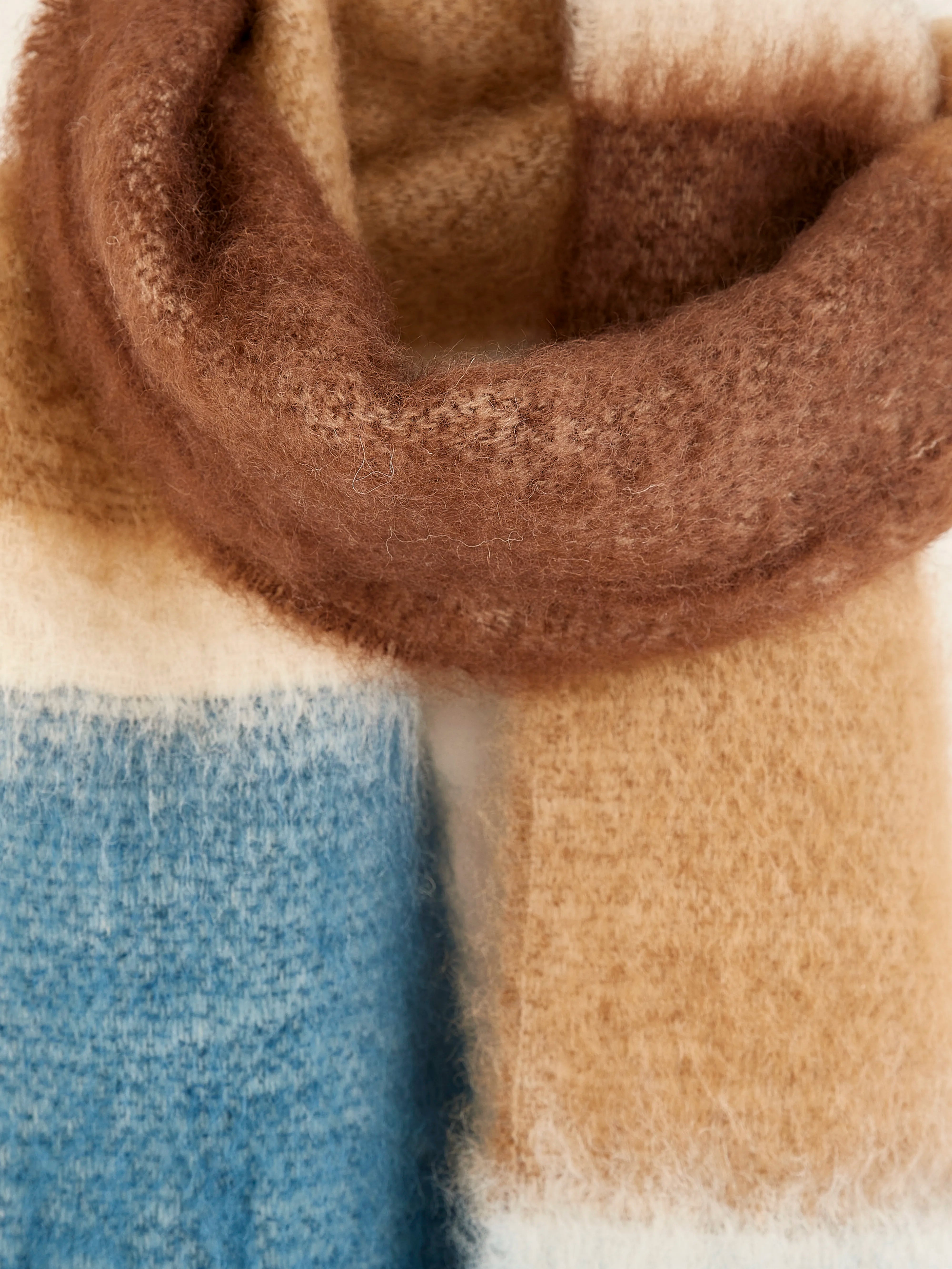 Mylia Woven Scarf - Ocean / Off white / Tan For Women | Bellerose