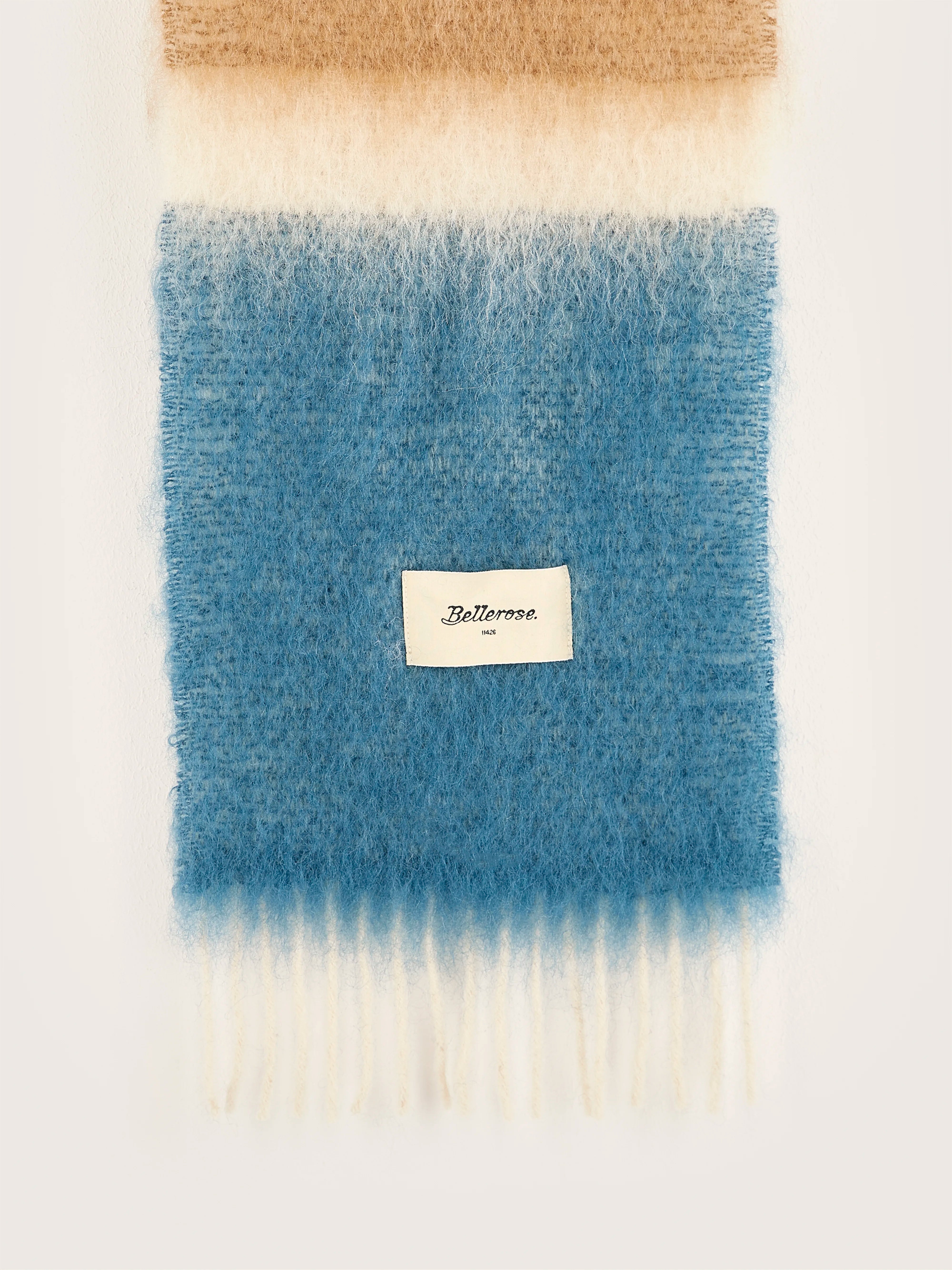 Mylia Woven Scarf - Ocean / Off white / Tan For Women | Bellerose