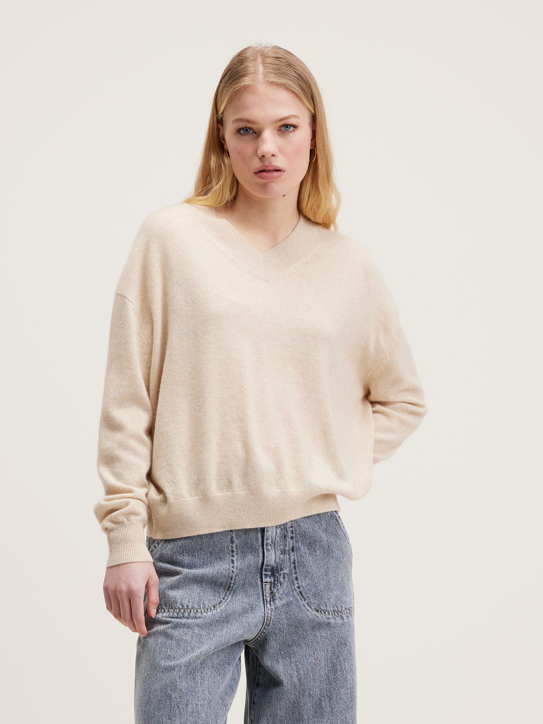 Slax Cashmere Sweater - Oatmeal For Women | Bellerose