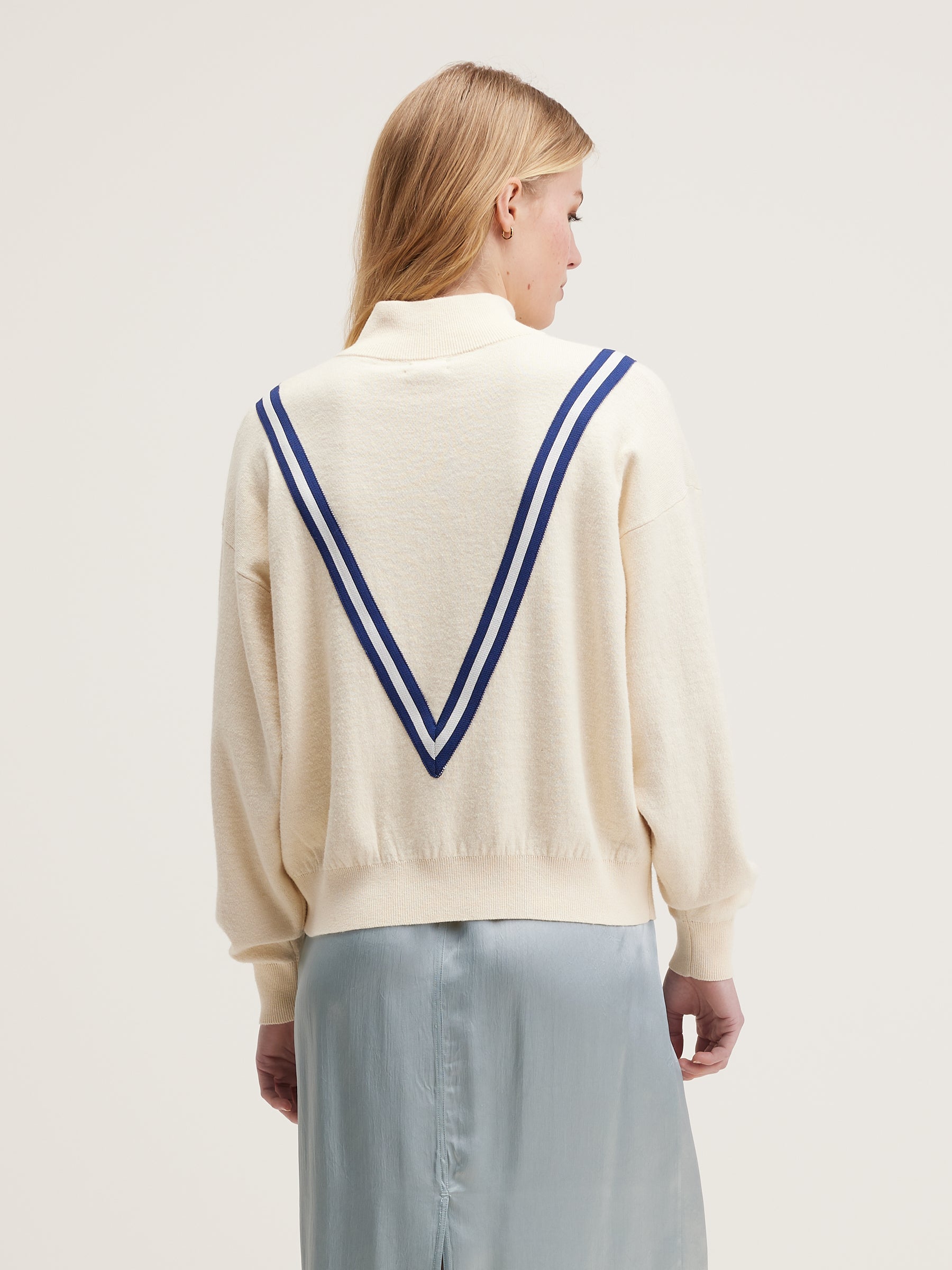 Goppo Zip-up Sweater - Milky way / Worker For Women | Bellerose