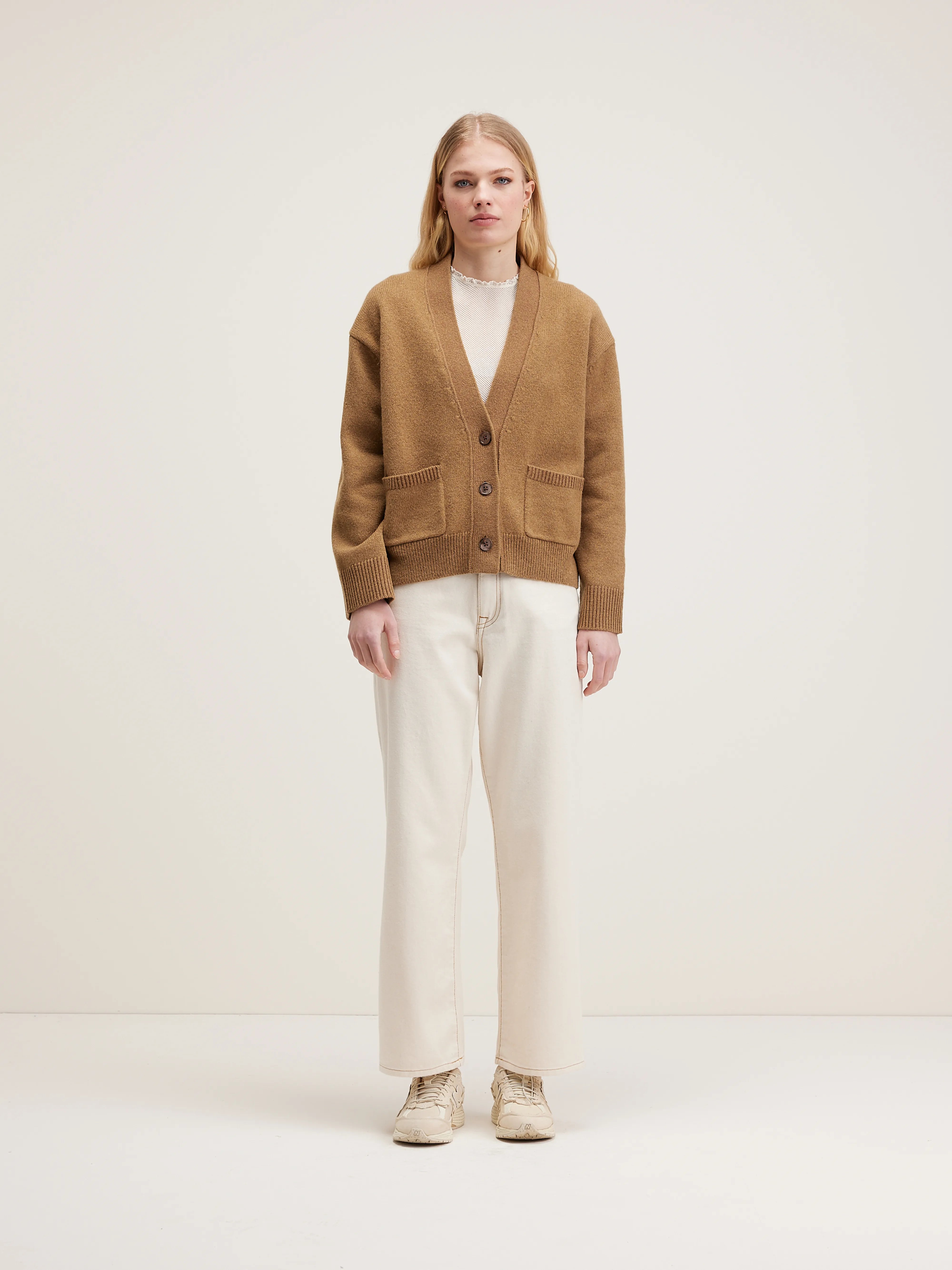 Gaddin Boxy Cardigan - Tan For Women | Bellerose