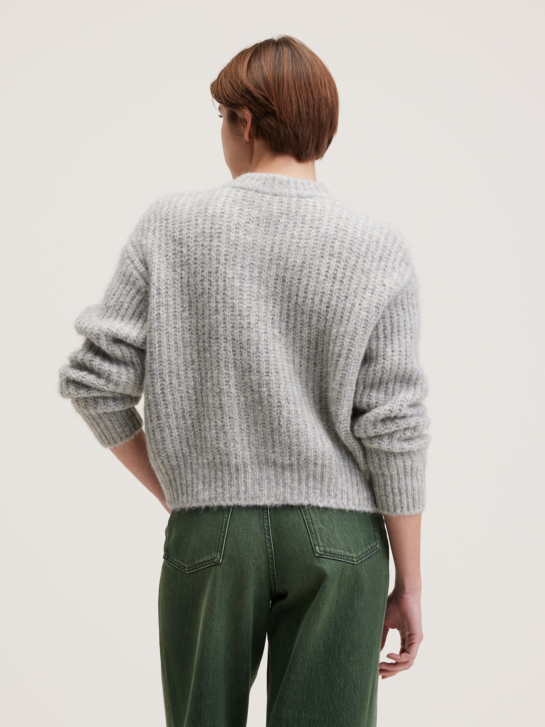 Adyka Rib-knit Cardigan - Light grey For Women | Bellerose