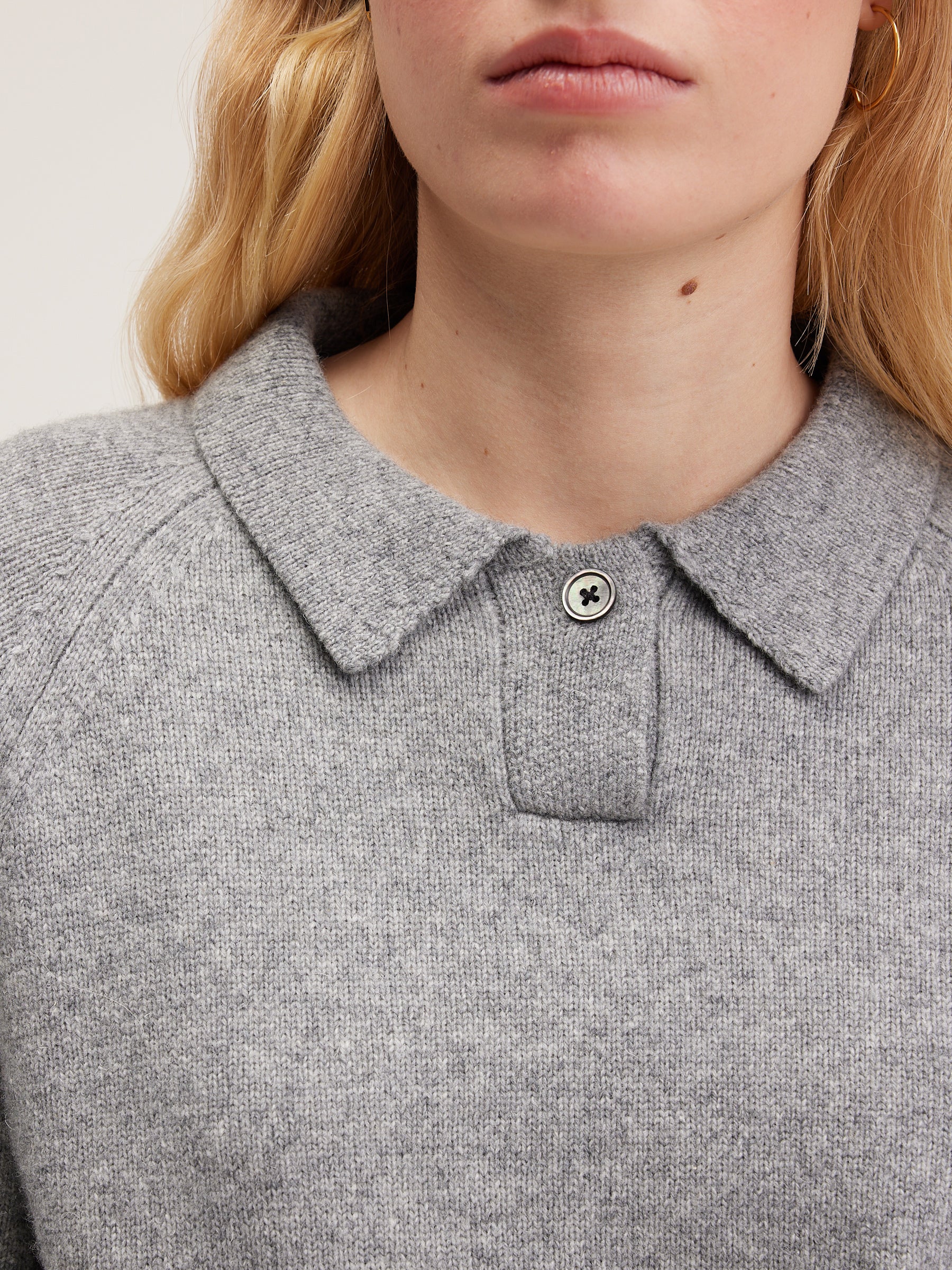 Amerty Polostijl Trui - Heather grey Voor Dames | Bellerose