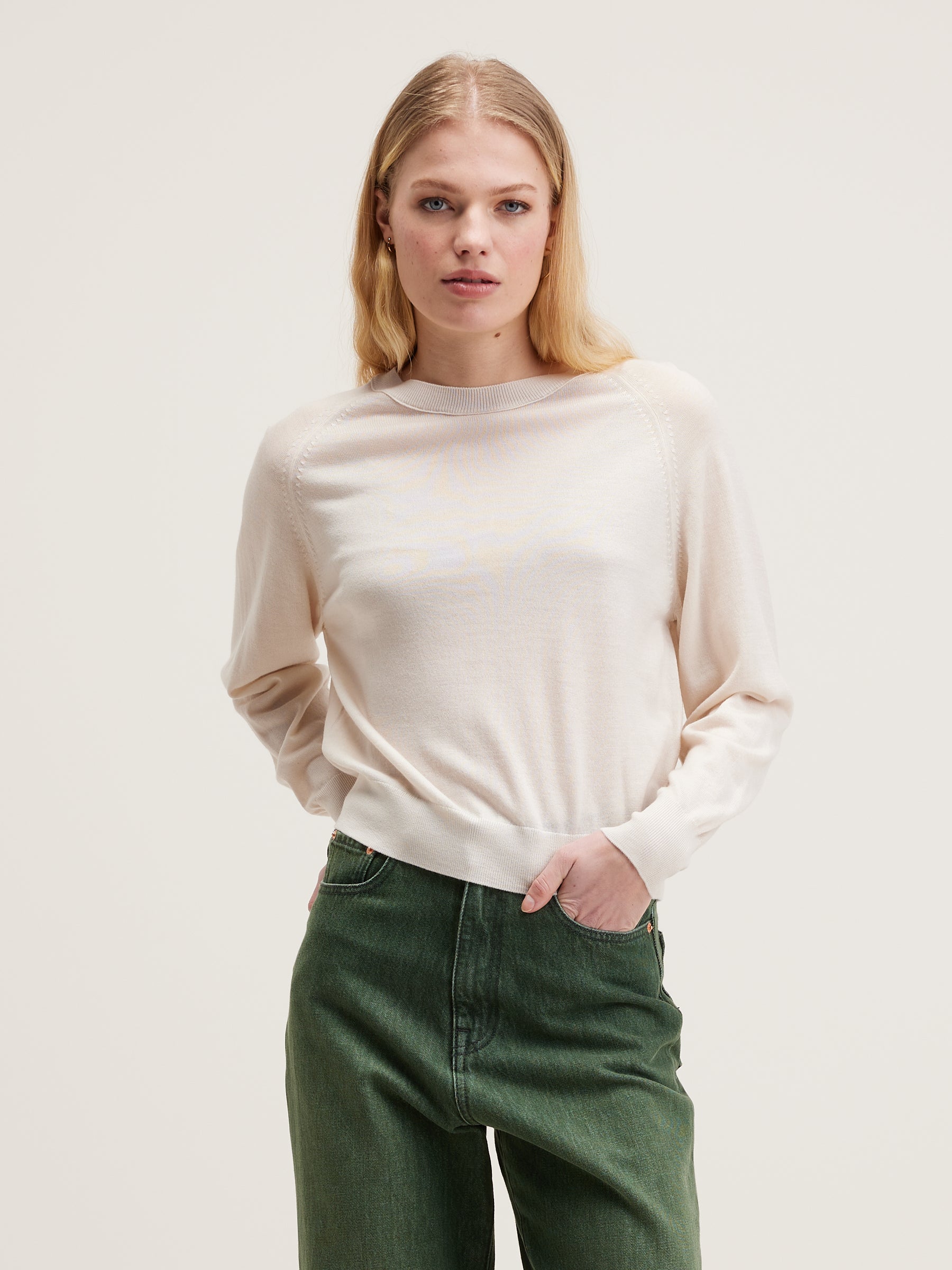 Delen Classic Sweater - Ivory For Women | Bellerose