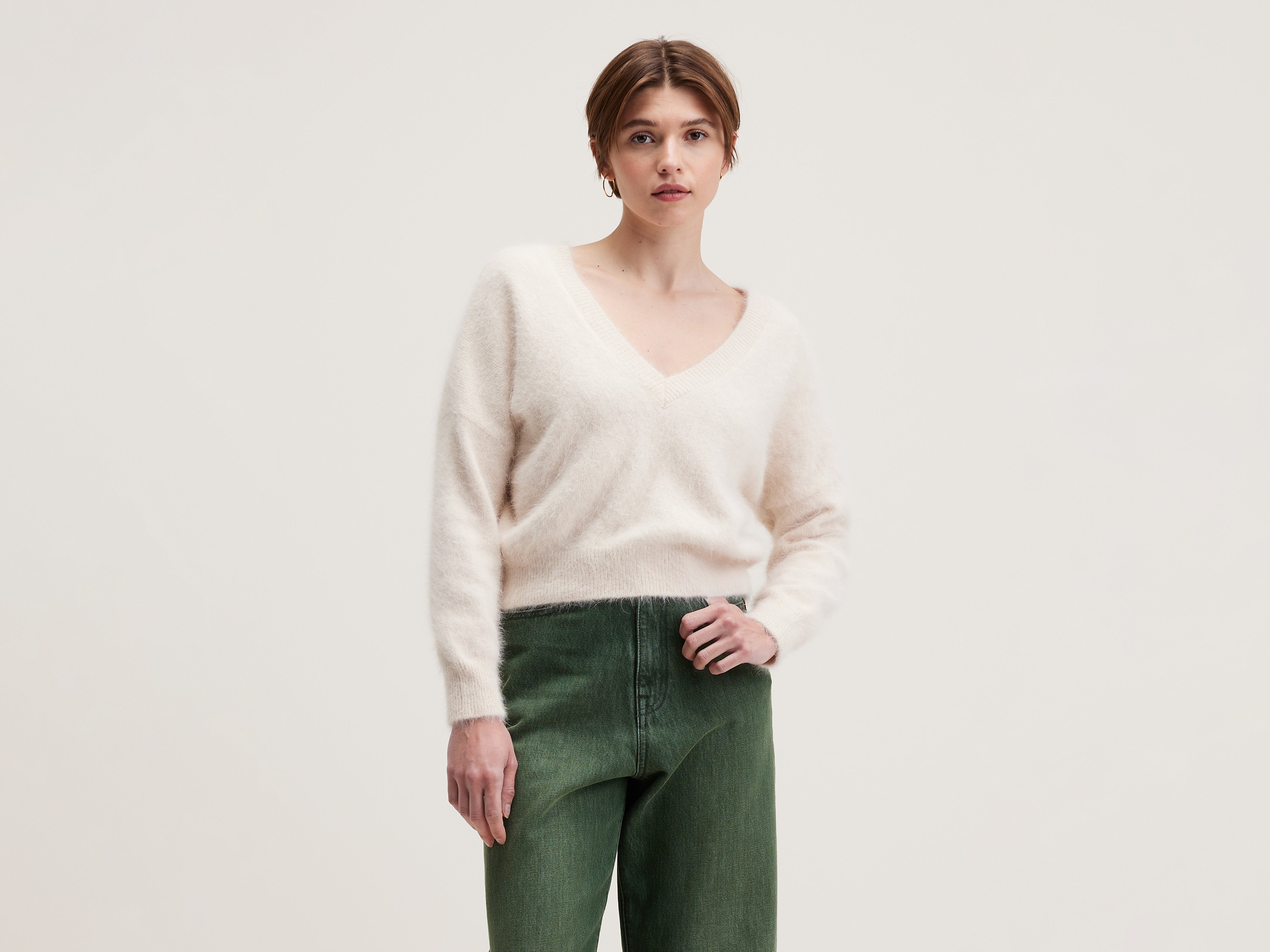 Datev angora-blend sweater (242 / W / PARCHEMIN)