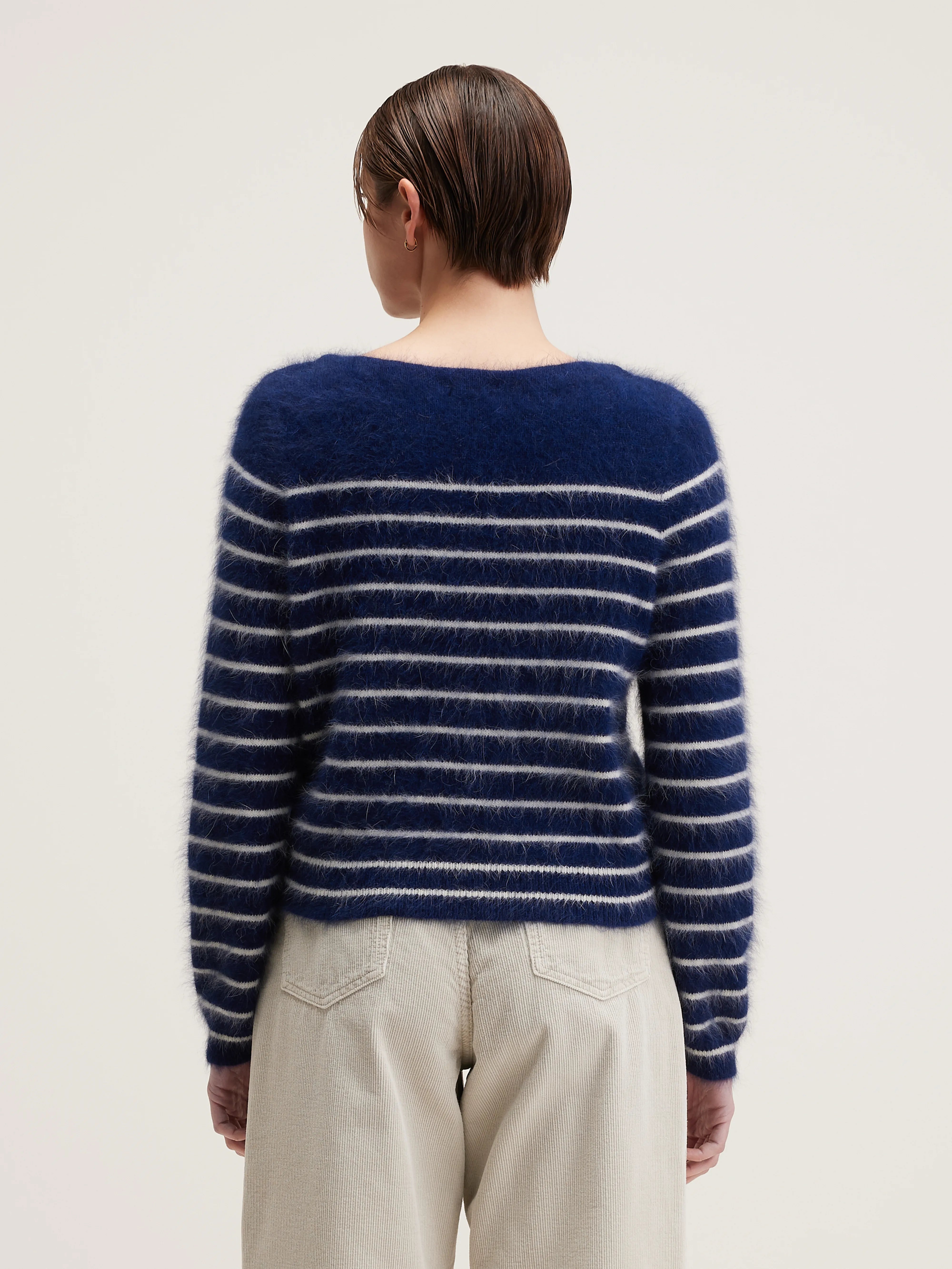 Pull En Angora Dato - Cream / Indigo Pour Femme | Bellerose