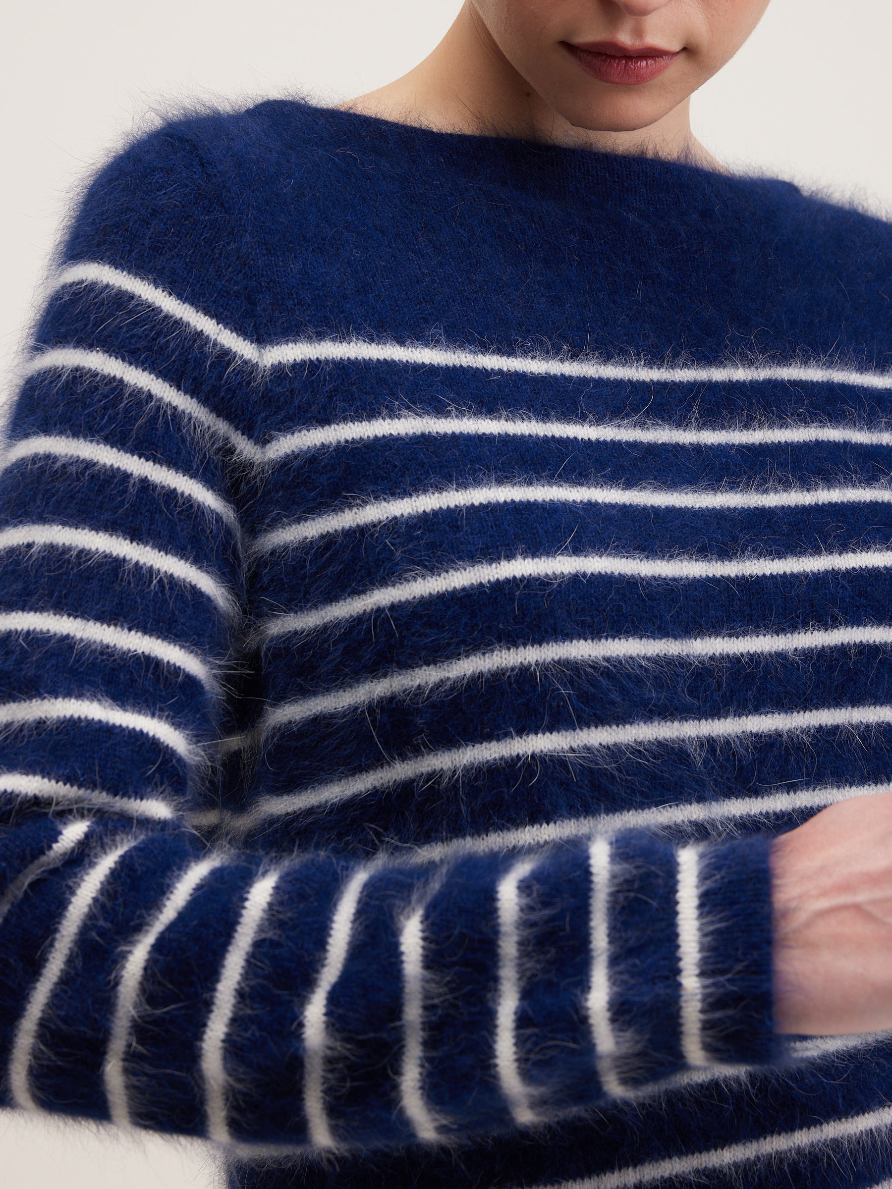 Pull En Angora Dato - Cream / Indigo Pour Femme | Bellerose