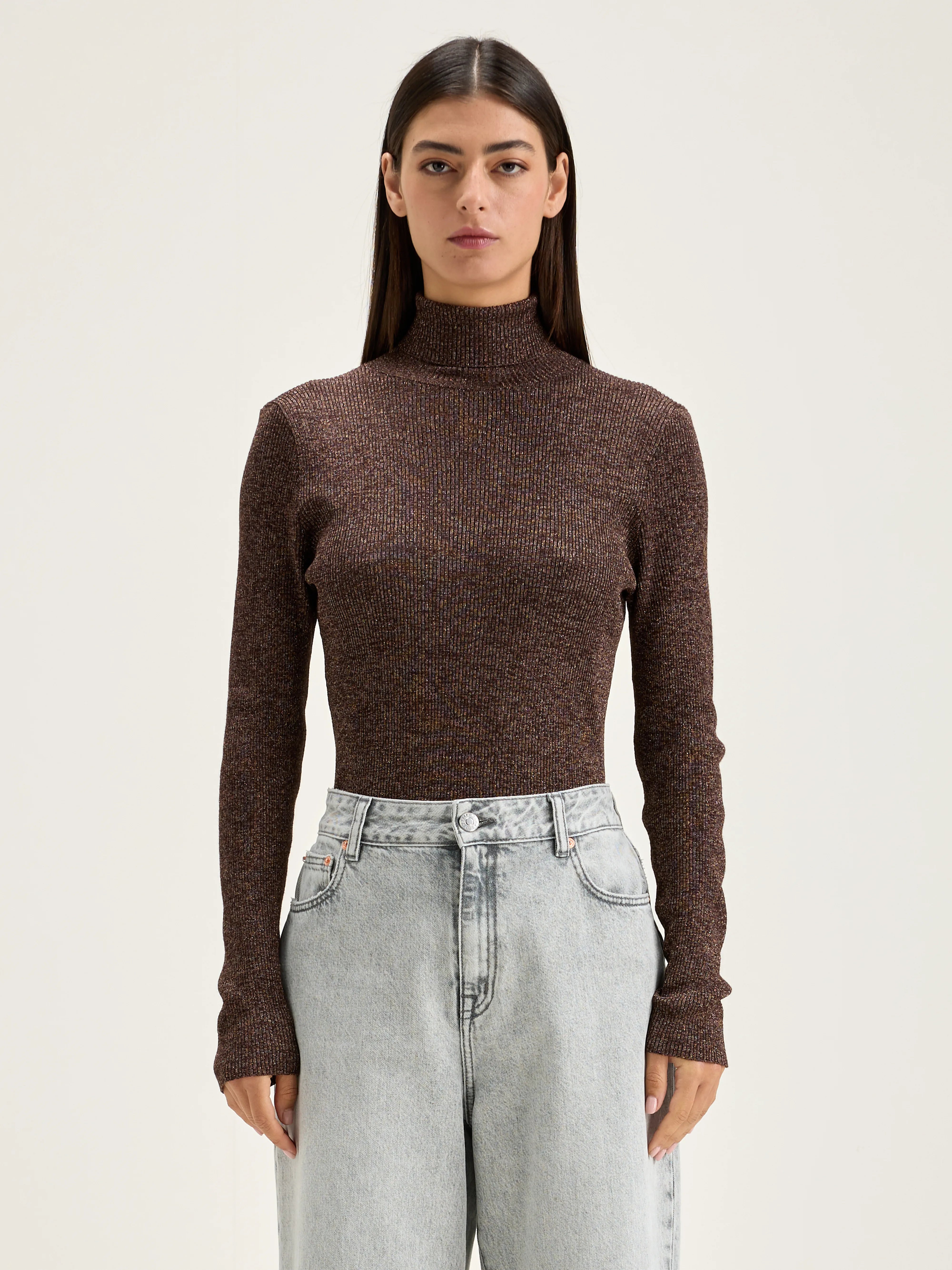 Anoit Turtleneck Sweater - Chestnut For Women | Bellerose