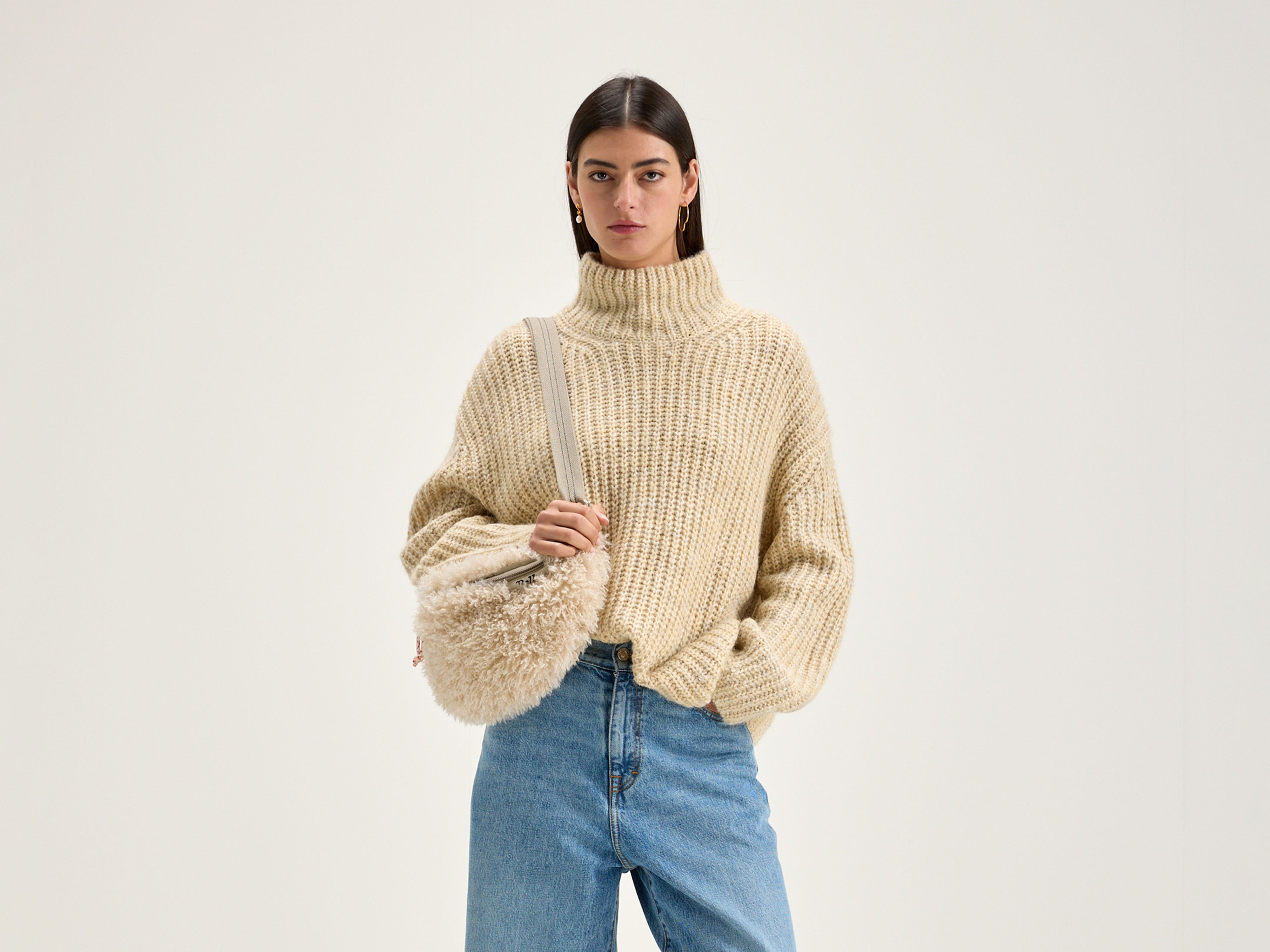 Gap funnel-neck sweater (242 / W / OATMEAL)