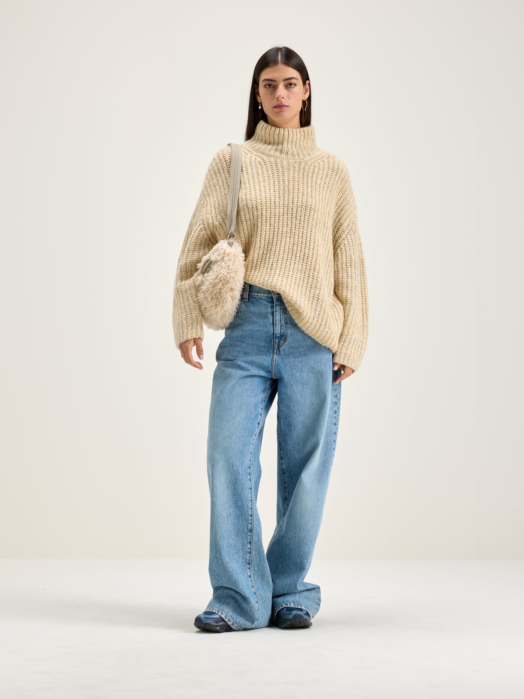 Gap funnel-neck sweater (242 / W / OATMEAL)