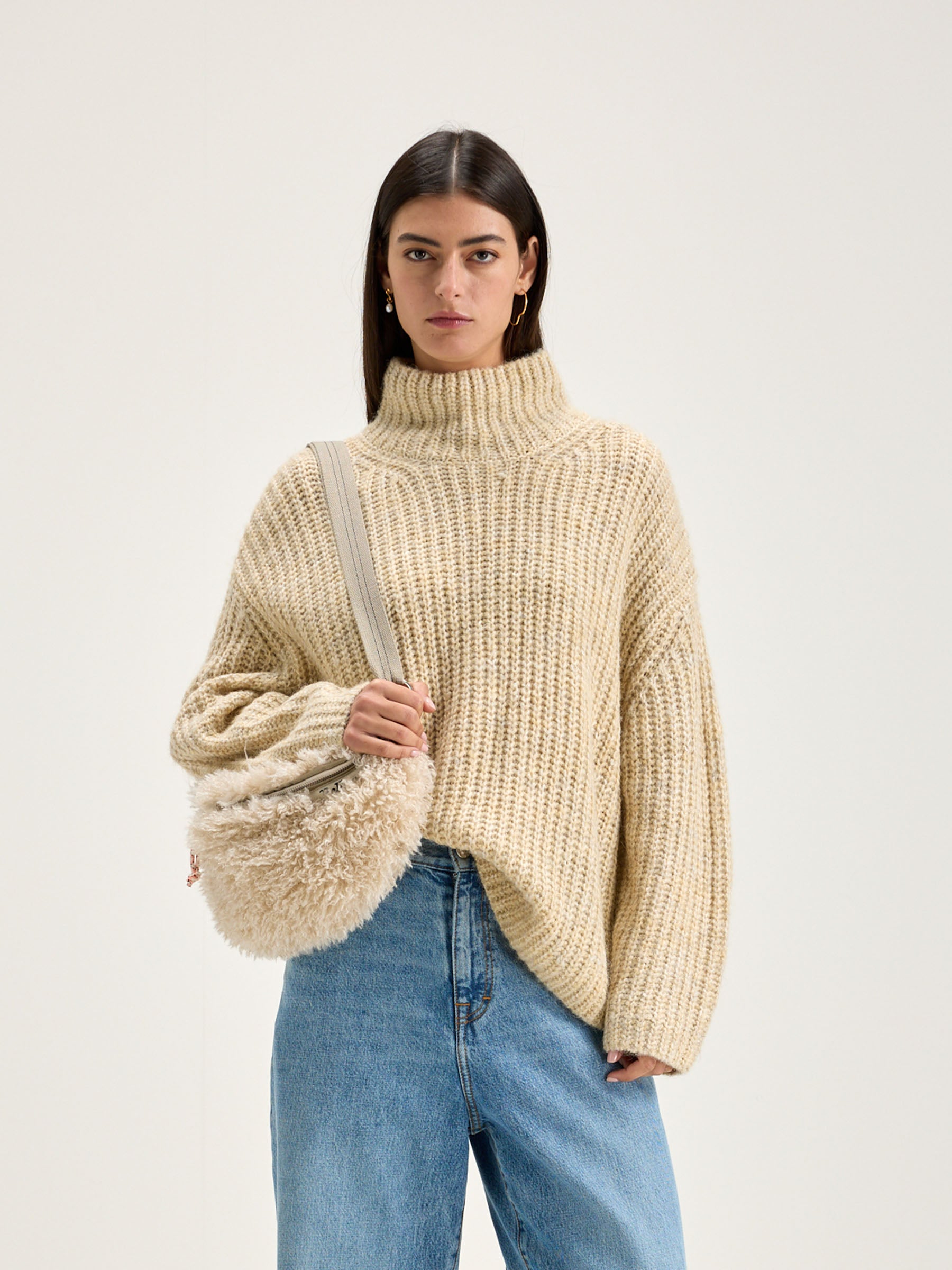 Gap funnel-neck sweater (242 / W / OATMEAL)