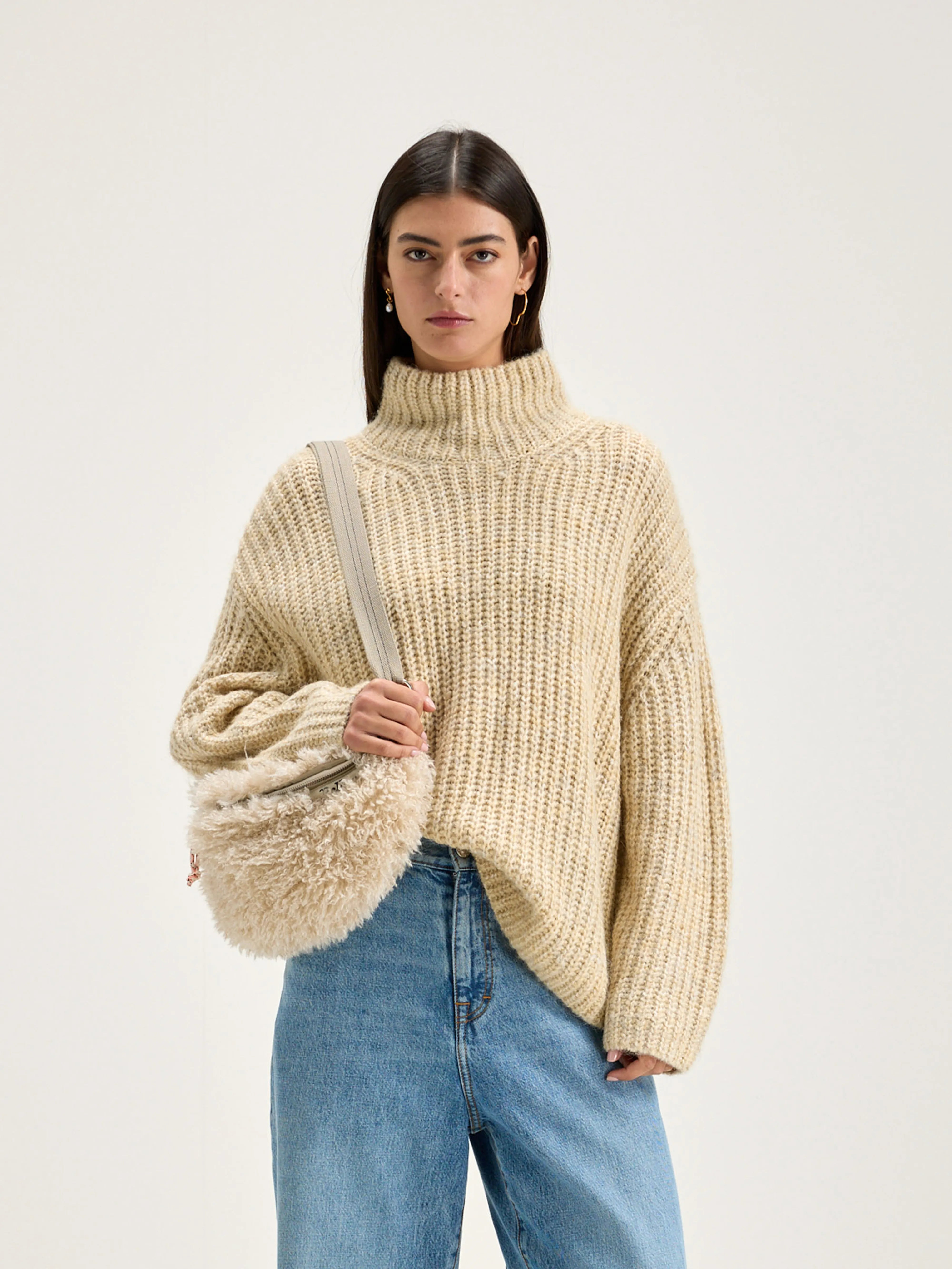 Gap Funnel-neck Sweater - Oatmeal For Women | Bellerose