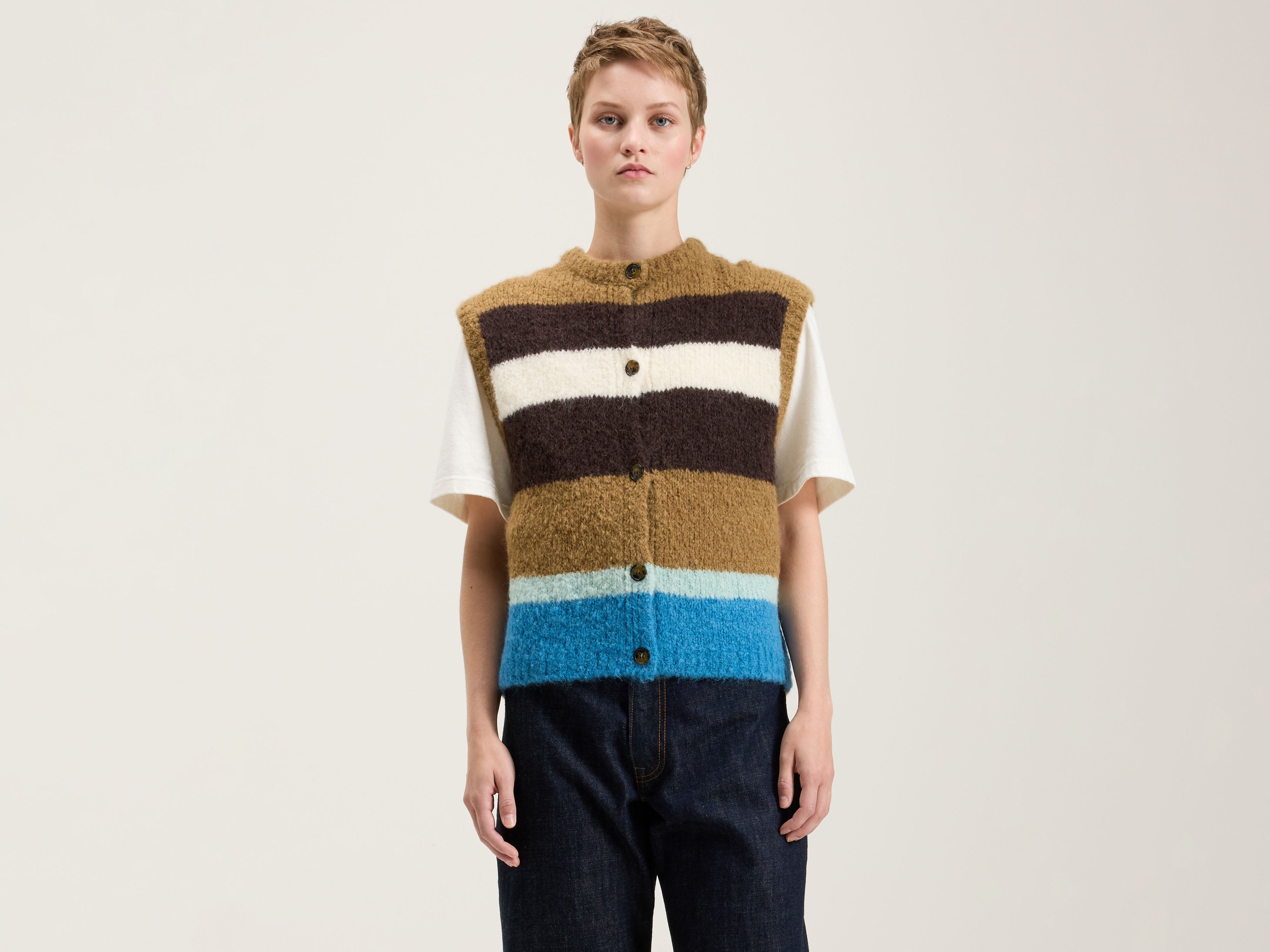 Abogi mouwloos trui (242 / W / STRIPE A)