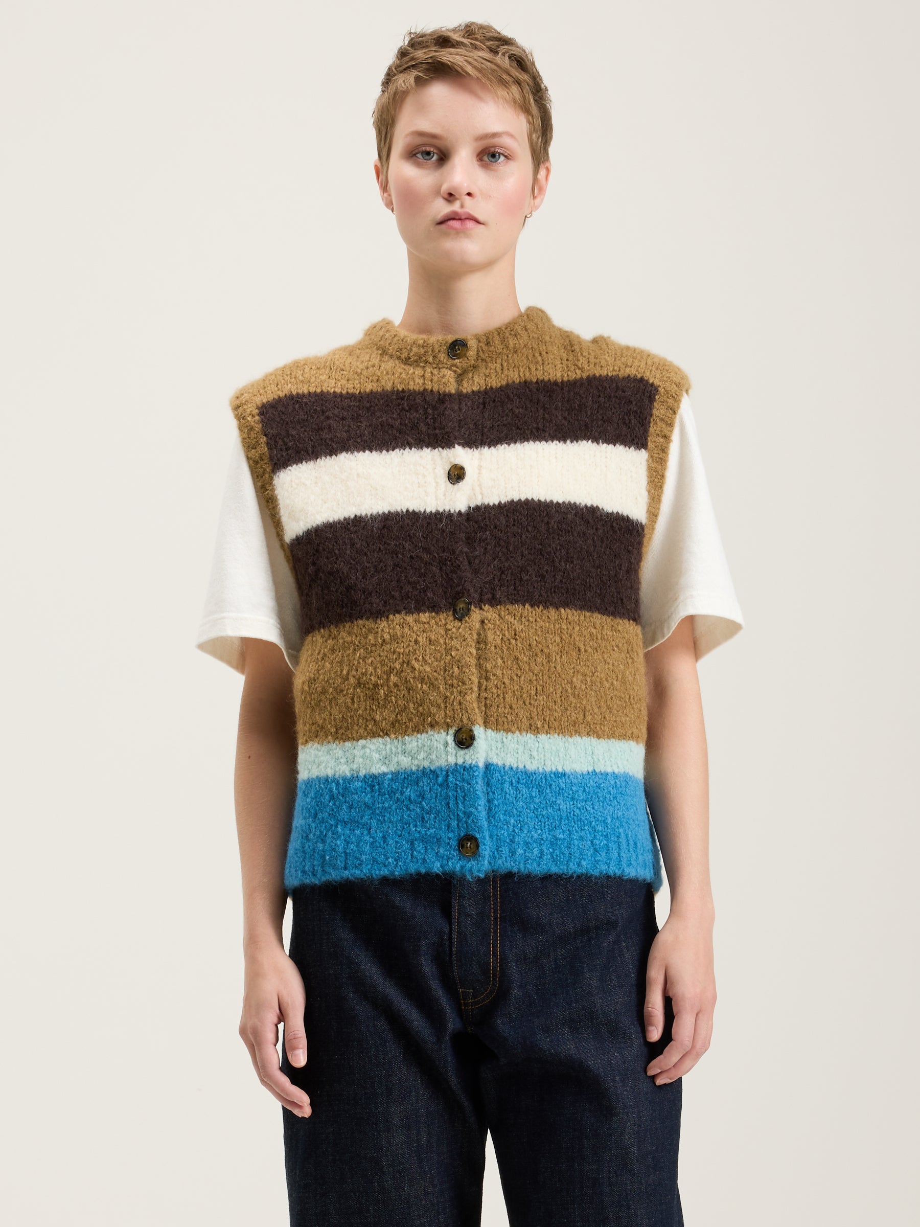 Abogi sleeveless sweater (242 / W / STRIPE A)