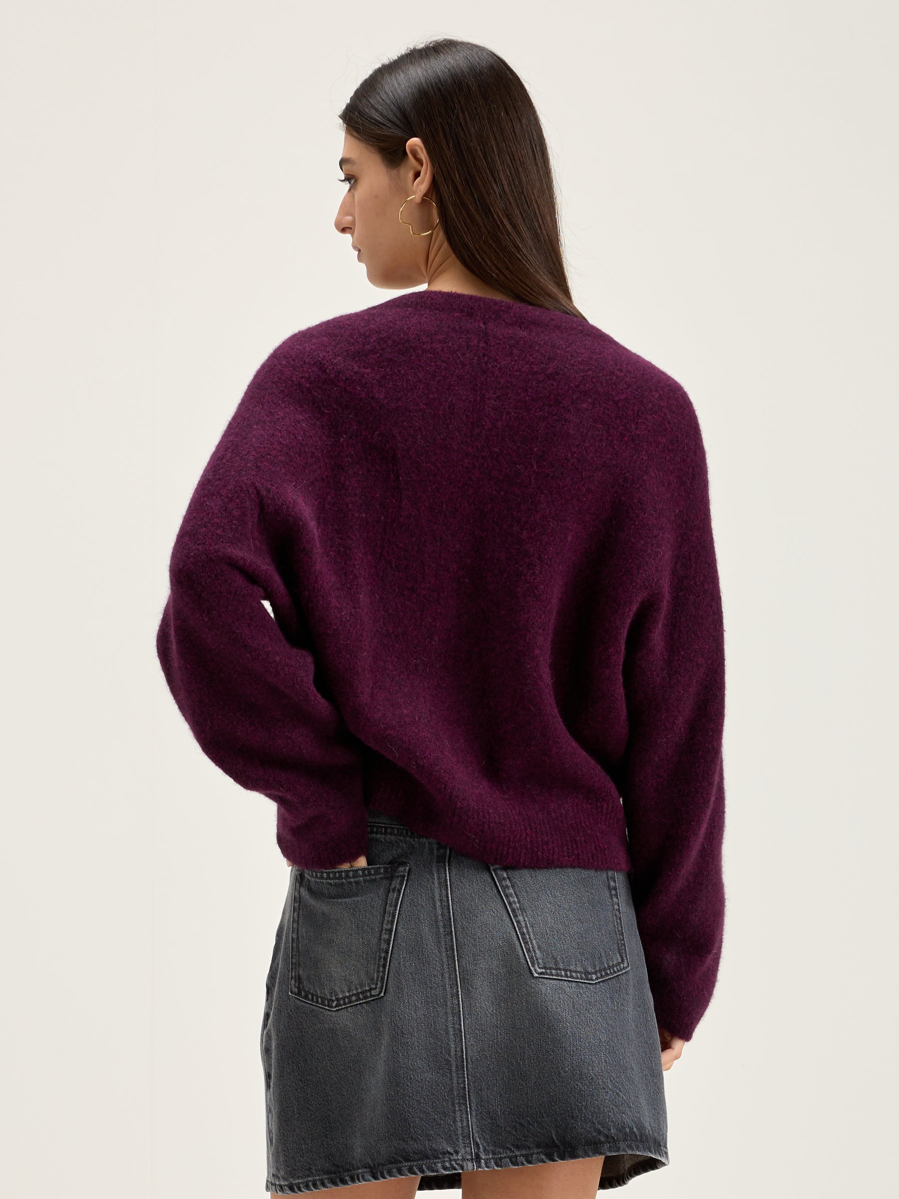 Pull Col Rond Deros - Wine Pour Femme | Bellerose