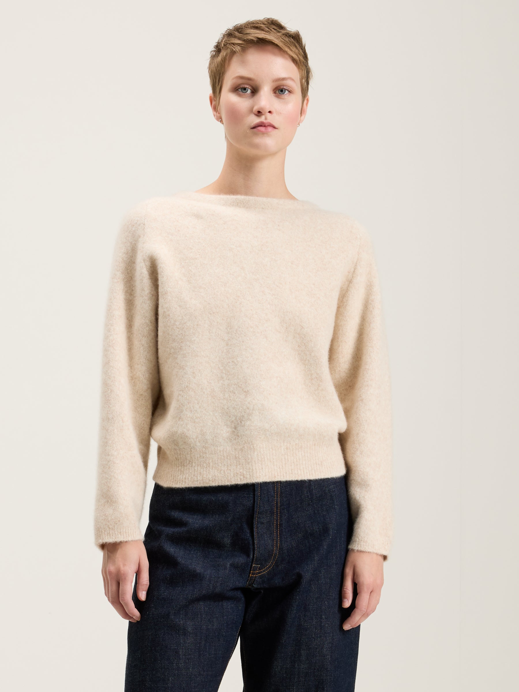 Deros Round-neck Sweater - Cream For Women | Bellerose