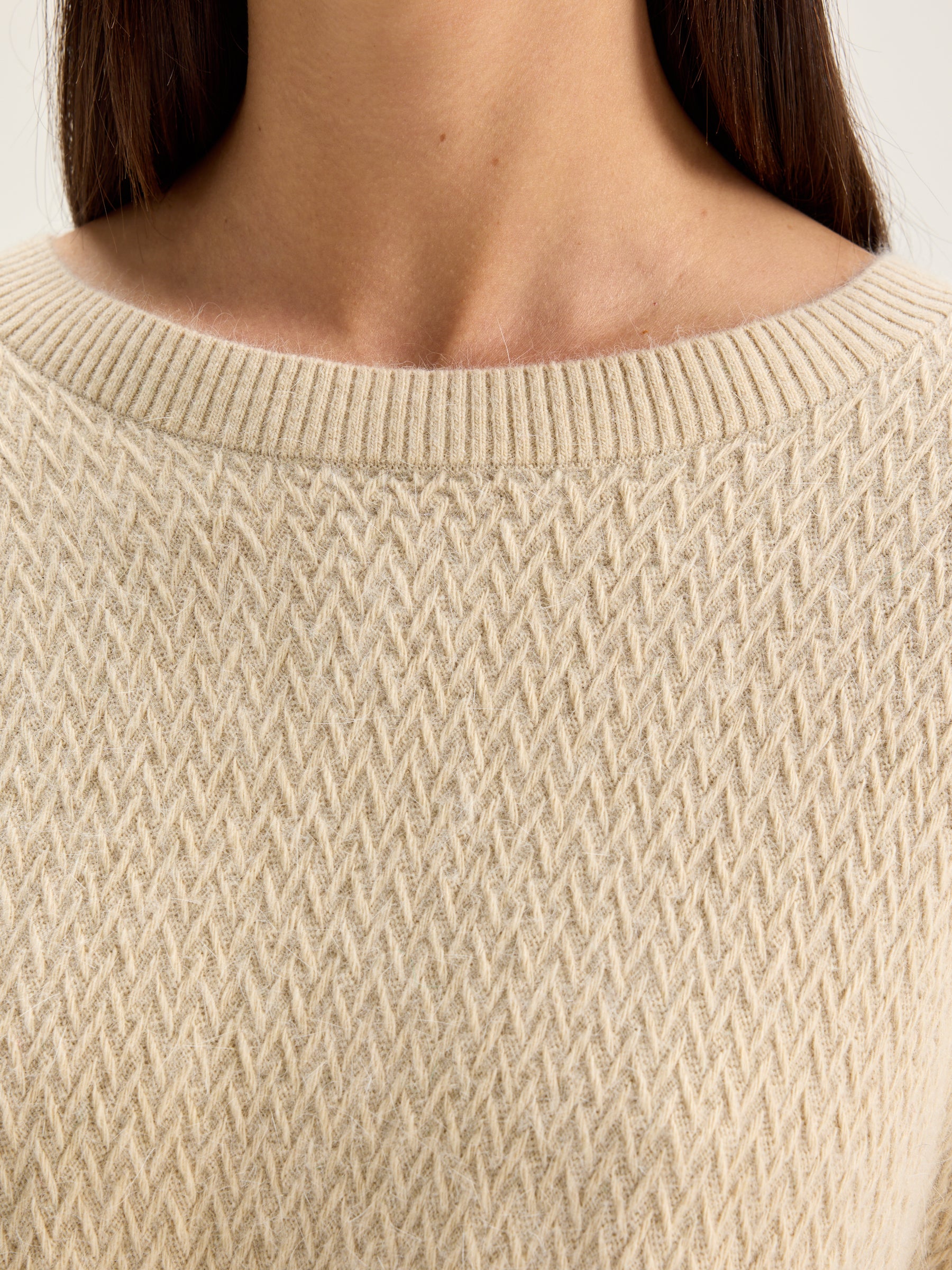 Dios Crew-neck Sweater - Calcaire / Pea For Women | Bellerose