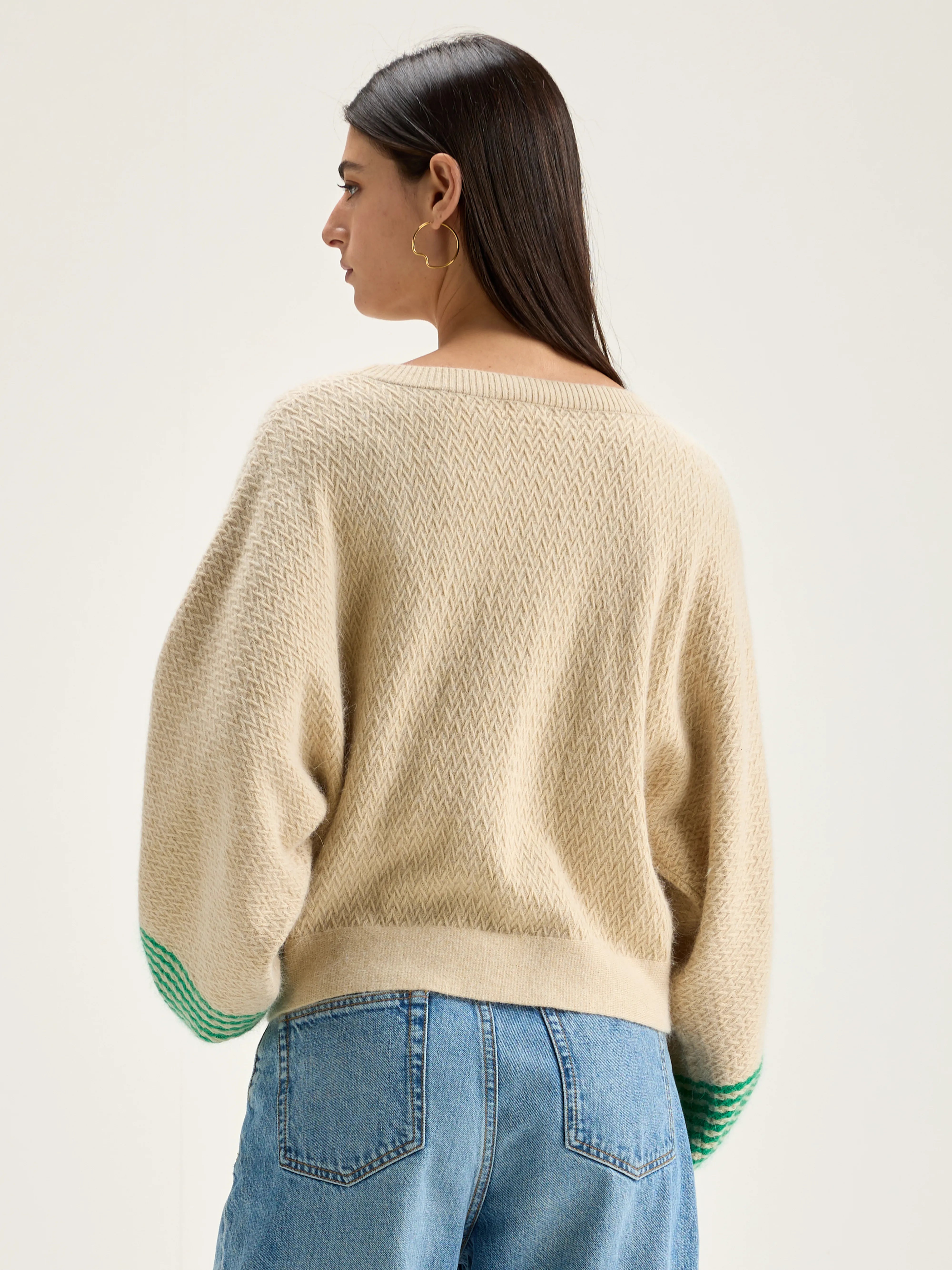 Dios Crew-neck Sweater - Calcaire / Pea For Women | Bellerose