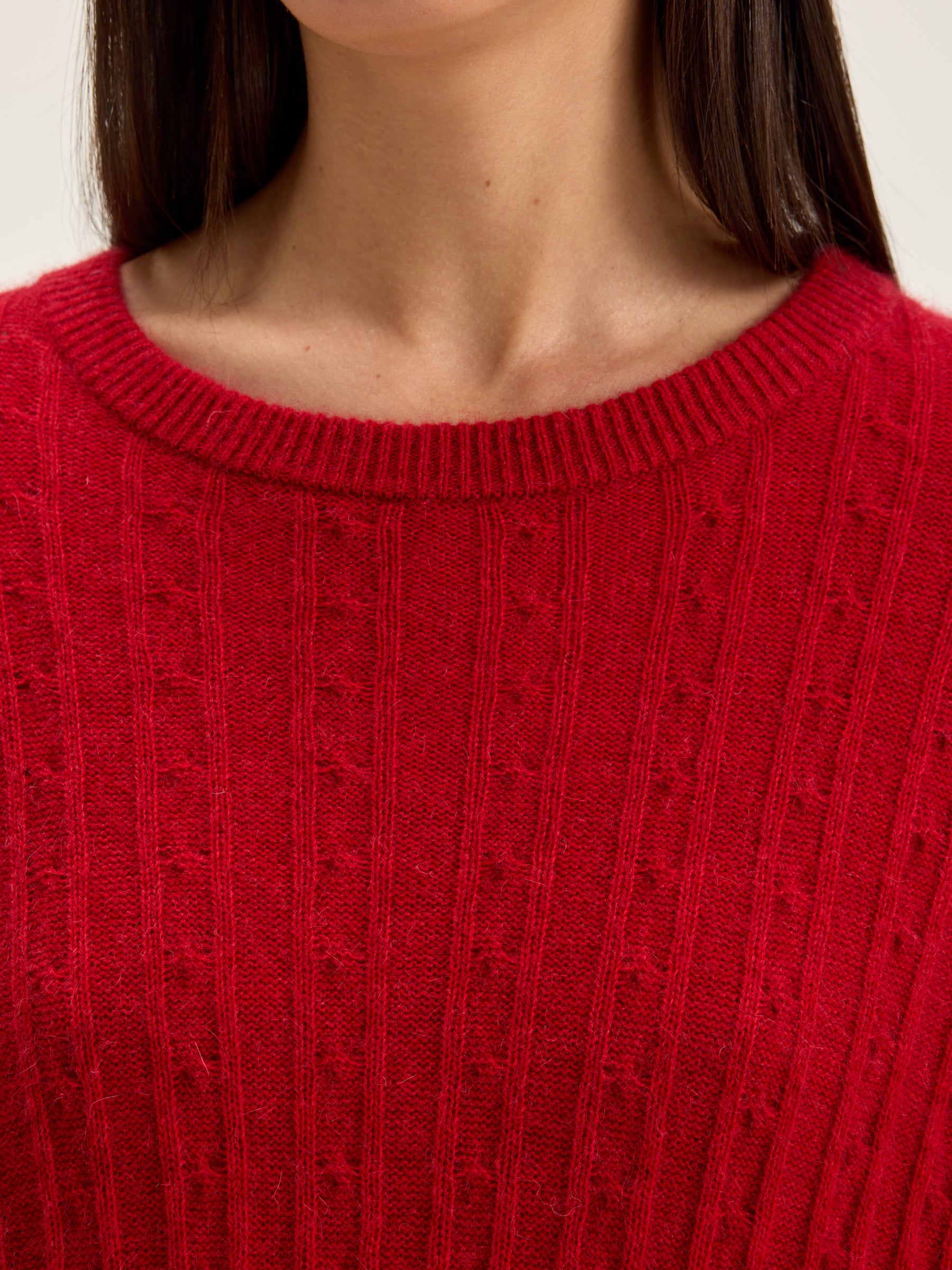 Dukas Cropped Sweater - Ecarlate For Women | Bellerose