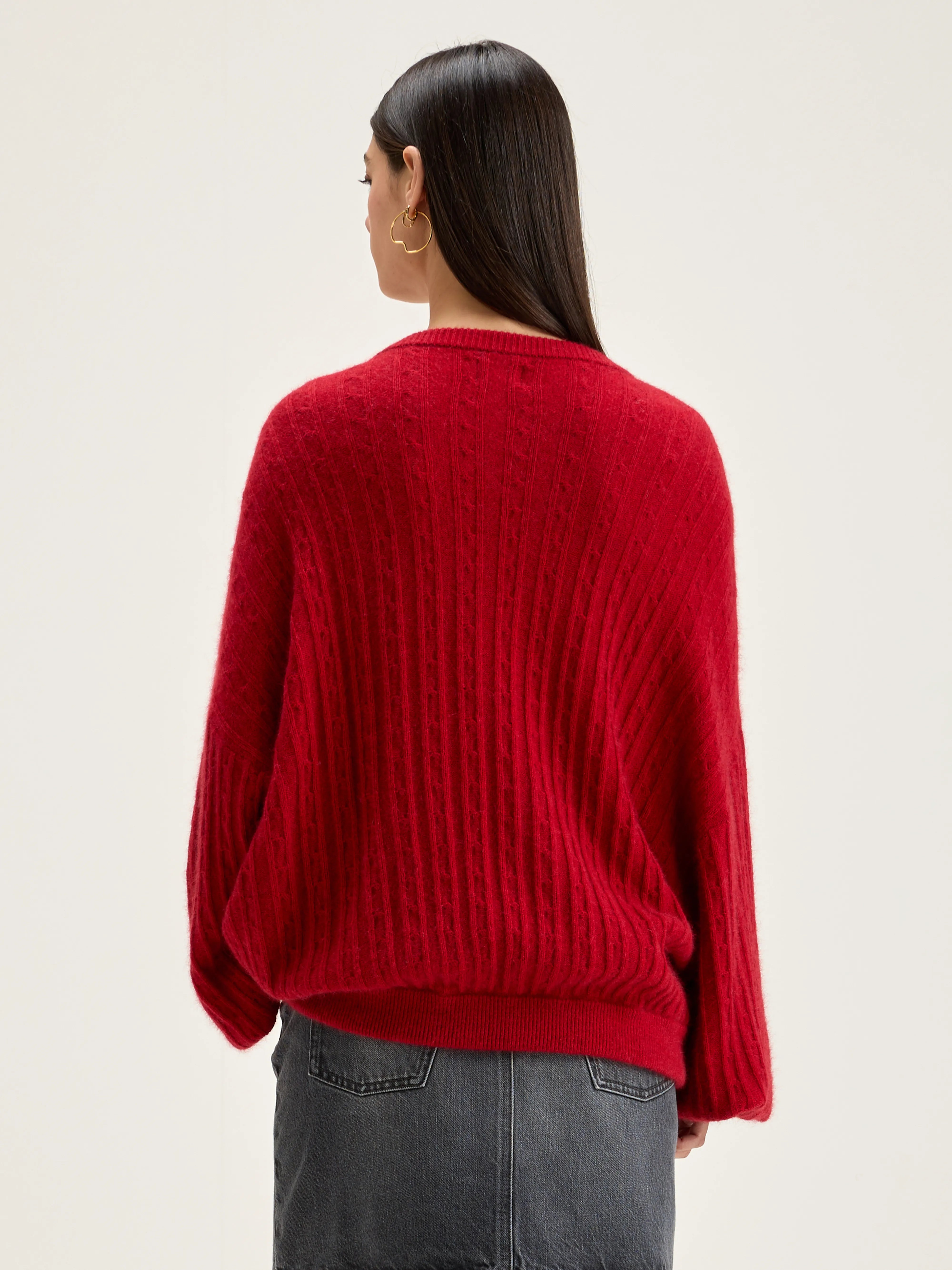 Pull cropped Dukas (242 / W / ECARLATE)