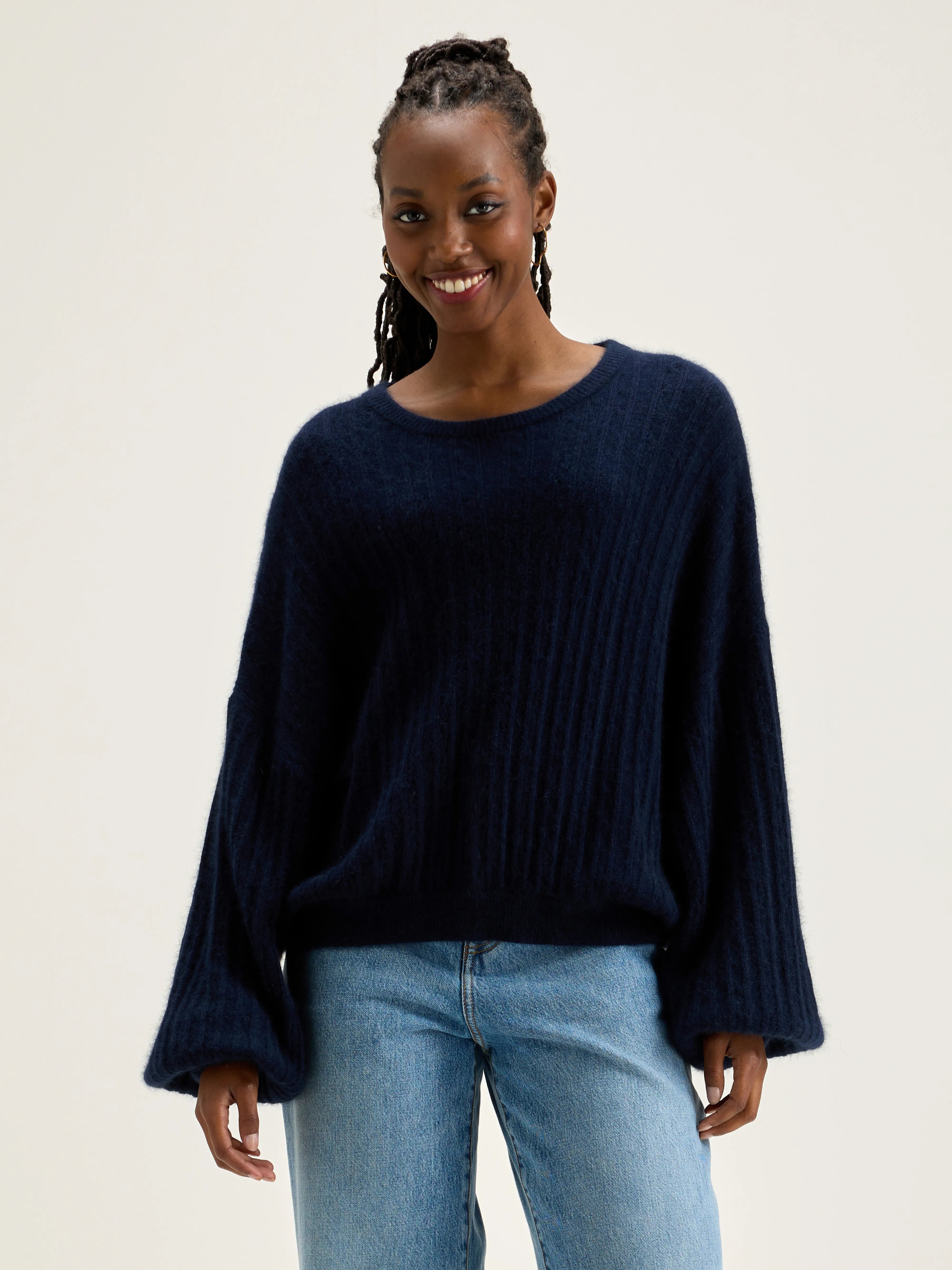 Navy blue sweater women best sale