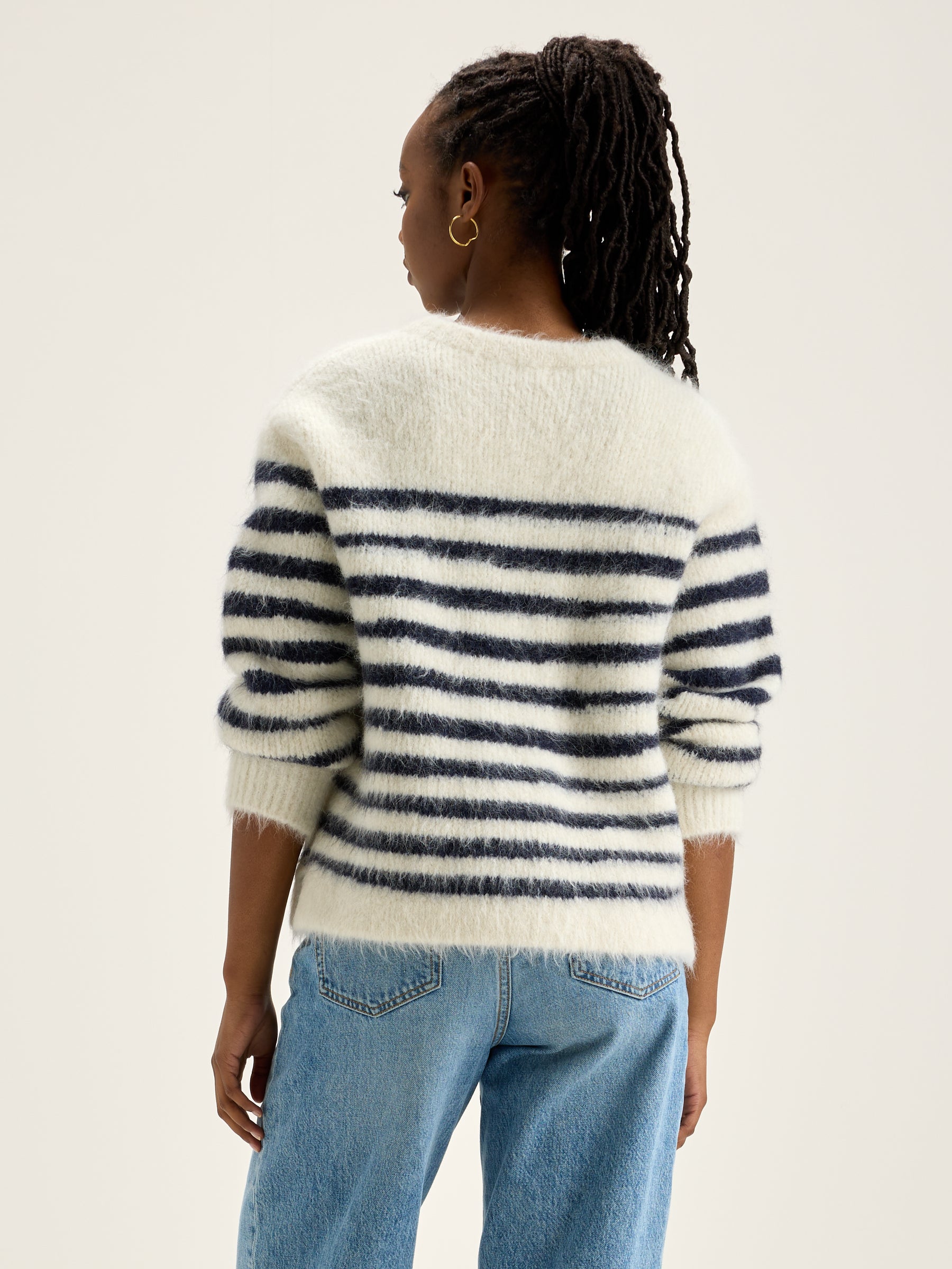 Pull Col Rond Decat - Natural / Naval Pour Femme | Bellerose