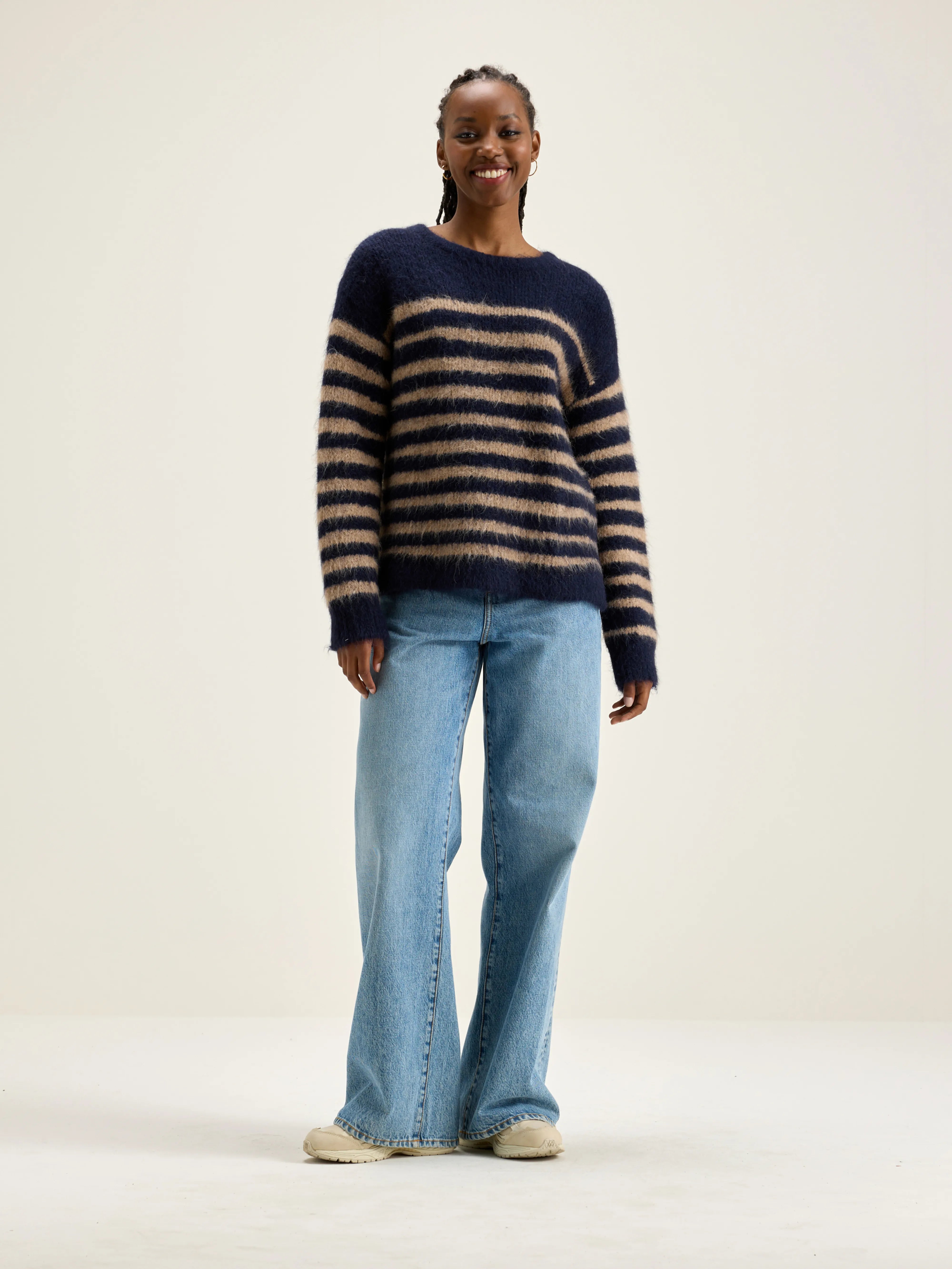 Decat Crew-neck Sweater - Naval / Pancake For Women | Bellerose