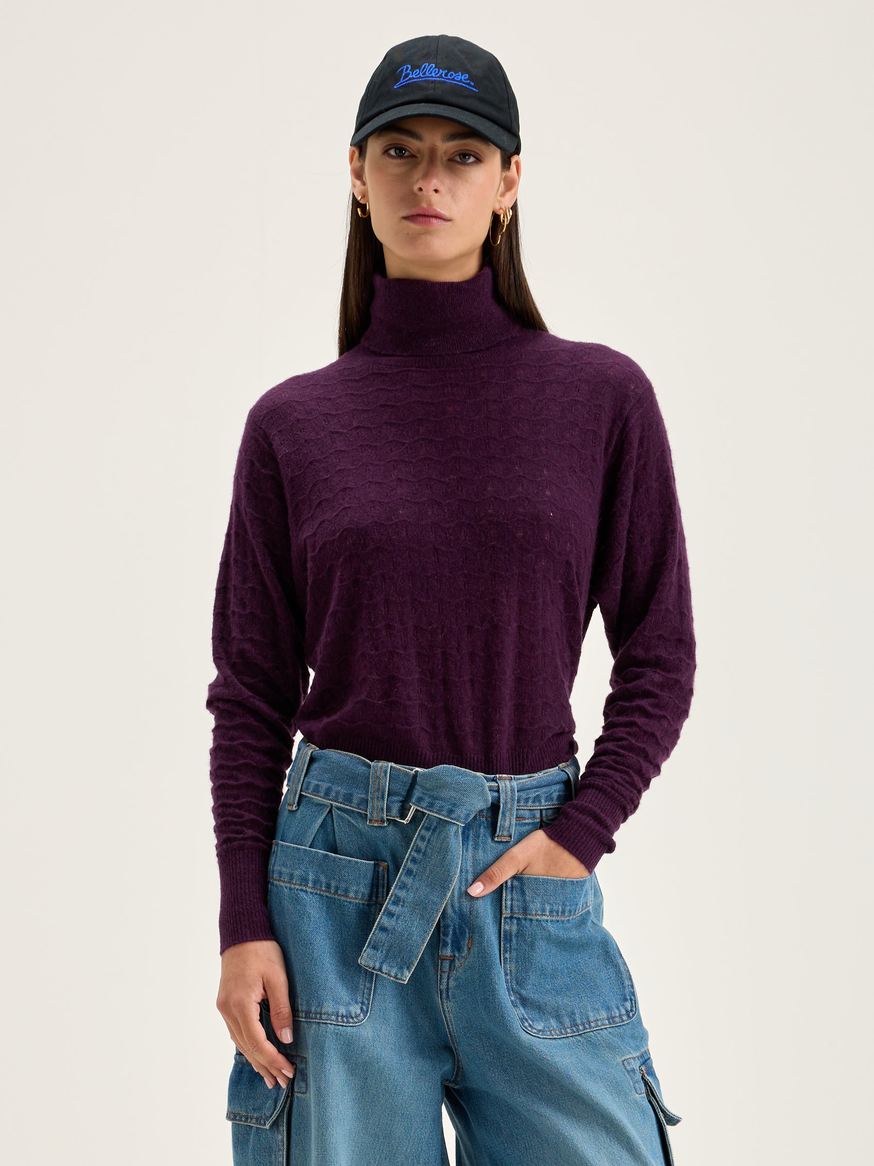 Pull Col Roulé Run - Wine Pour Femme | Bellerose