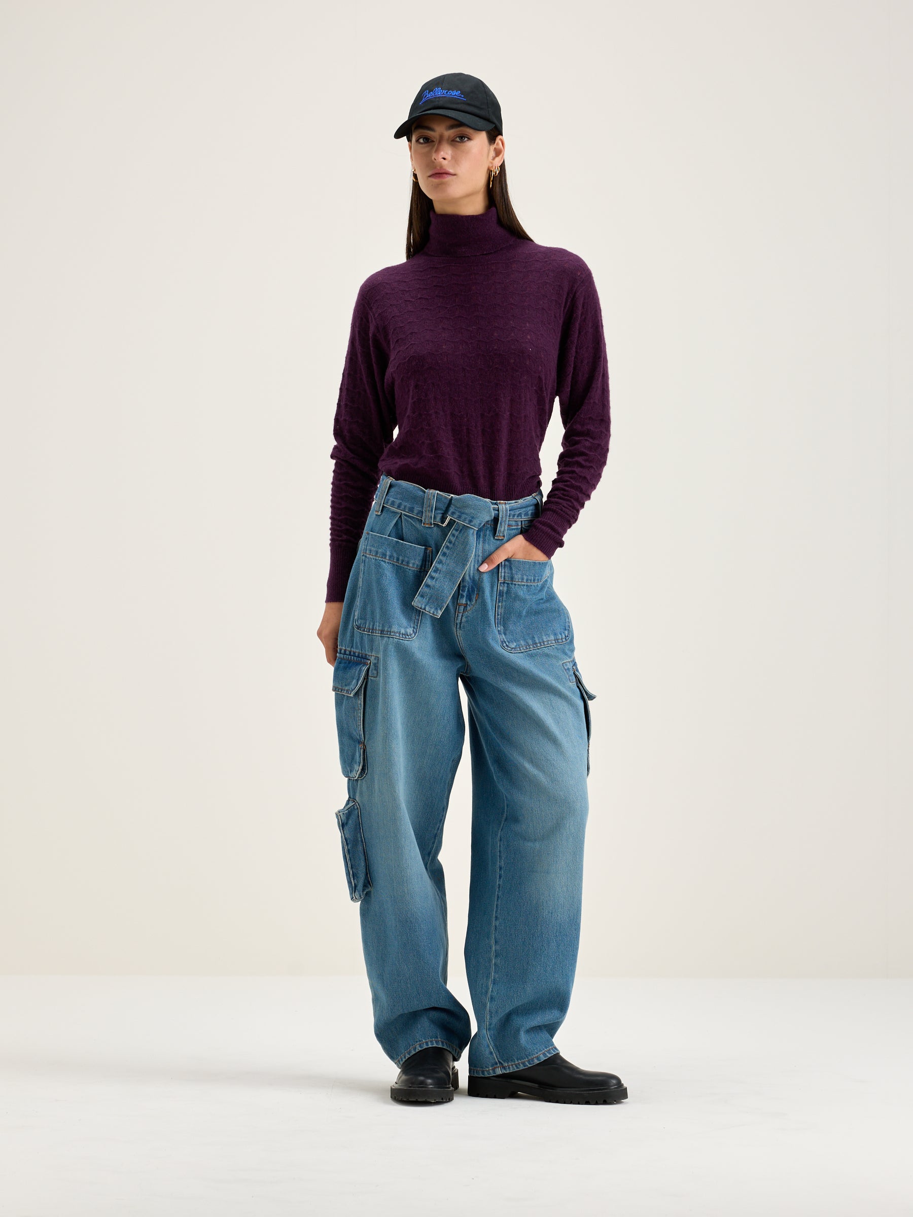 Pull Col Roulé Run - Wine Pour Femme | Bellerose